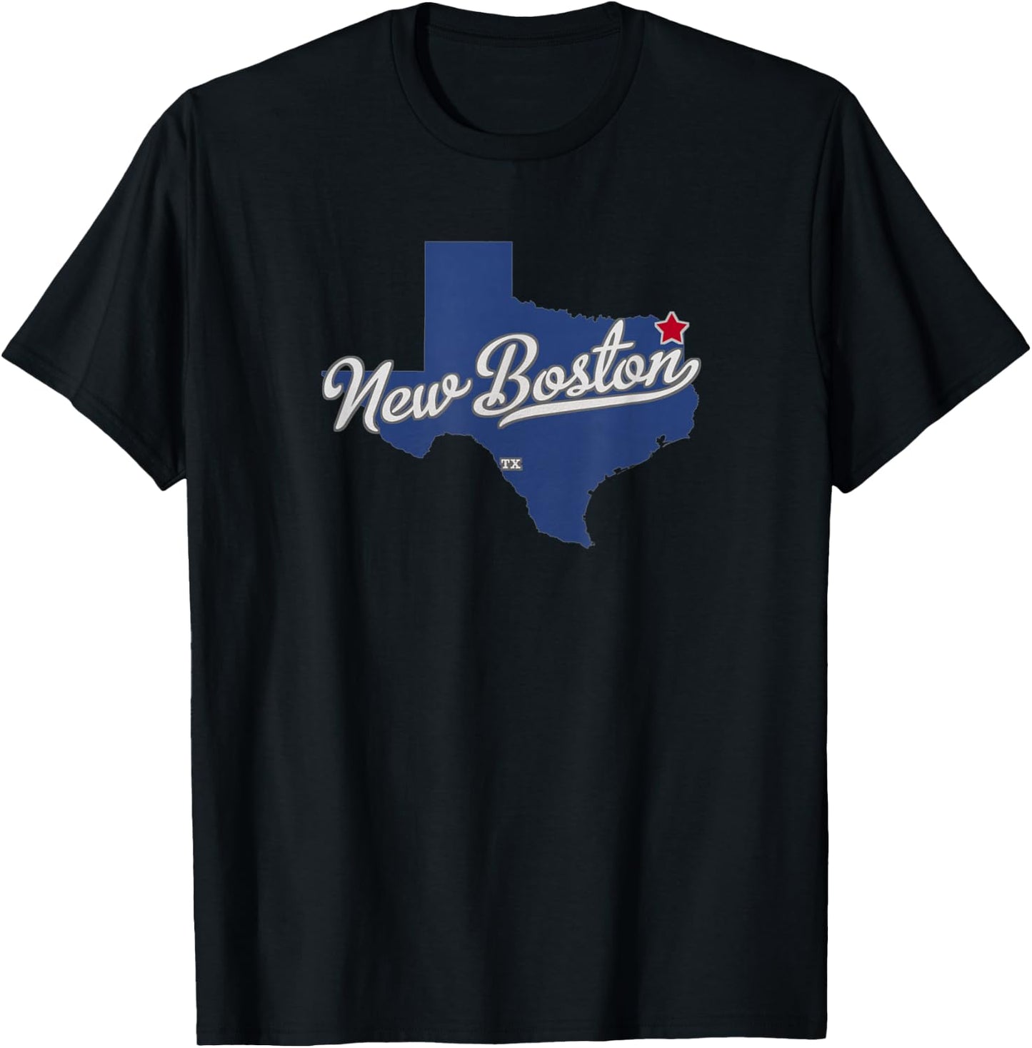 New Boston Texas TX Map T-Shirt - T-Shirt | Black