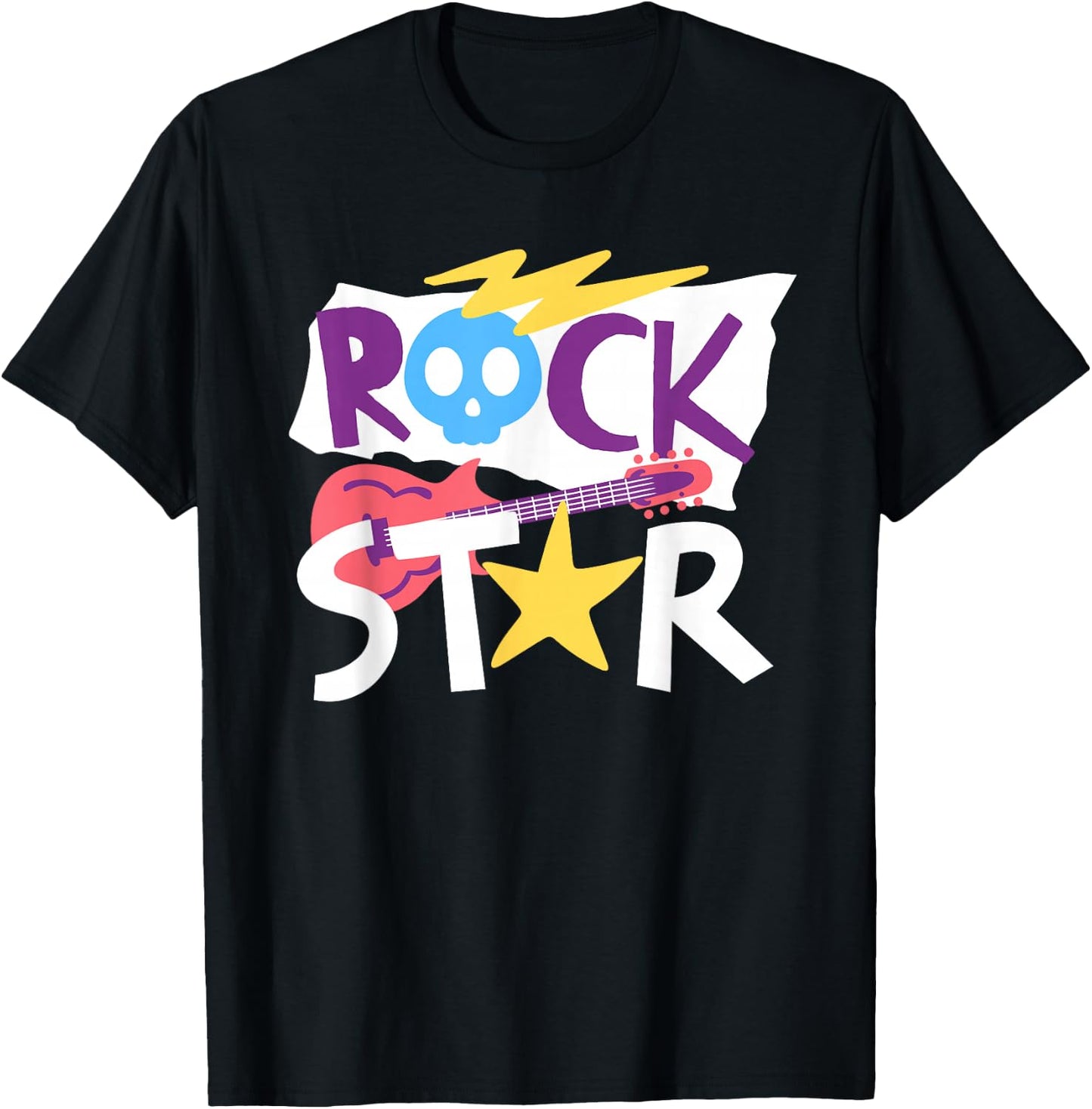 Rockstar Guitar Rock Music Singer Funny Children's , black T-Shirt - T-Shirt | Black