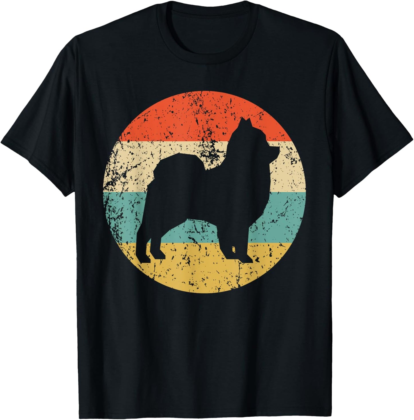 Pomeranian Retro Style Dog T-Shirt - T-Shirt | Black