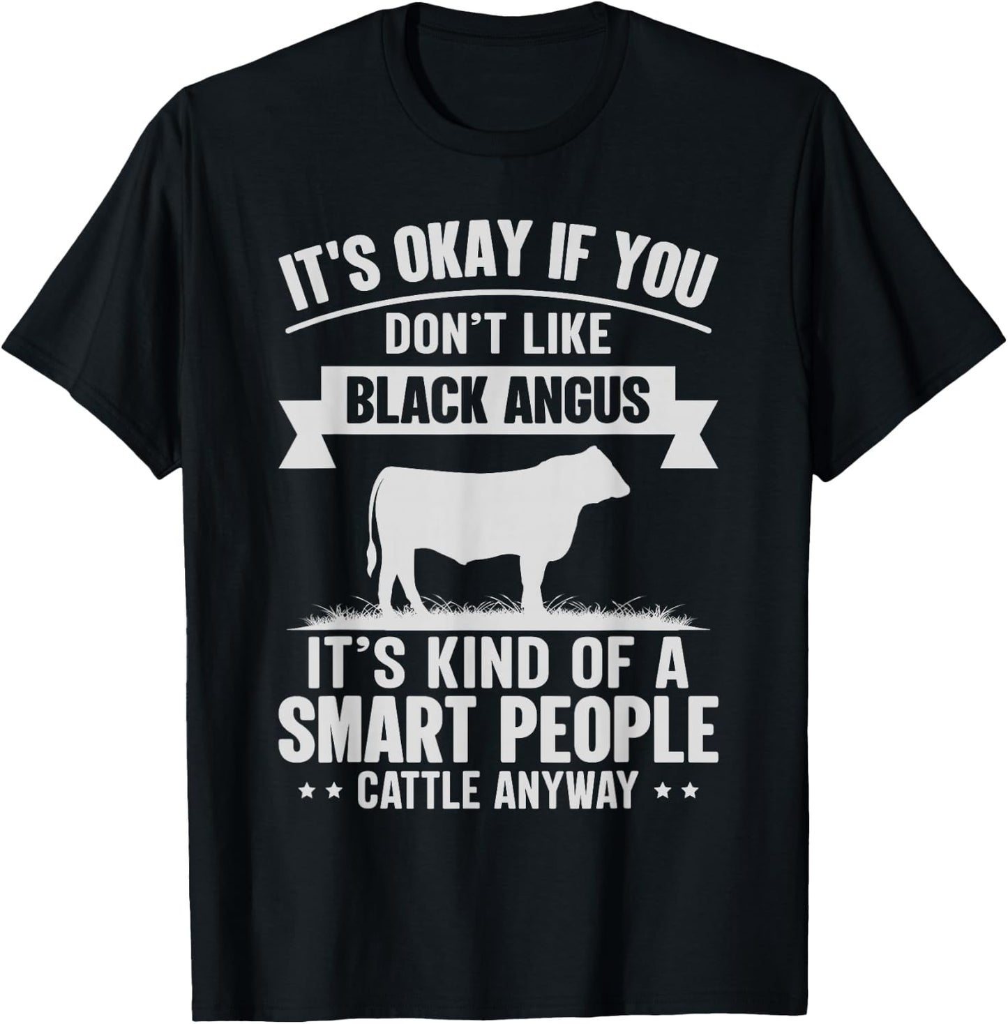 Smart People Cattle Farmer - Cow Breed Black Angus T-Shirt - T-Shirt | Black