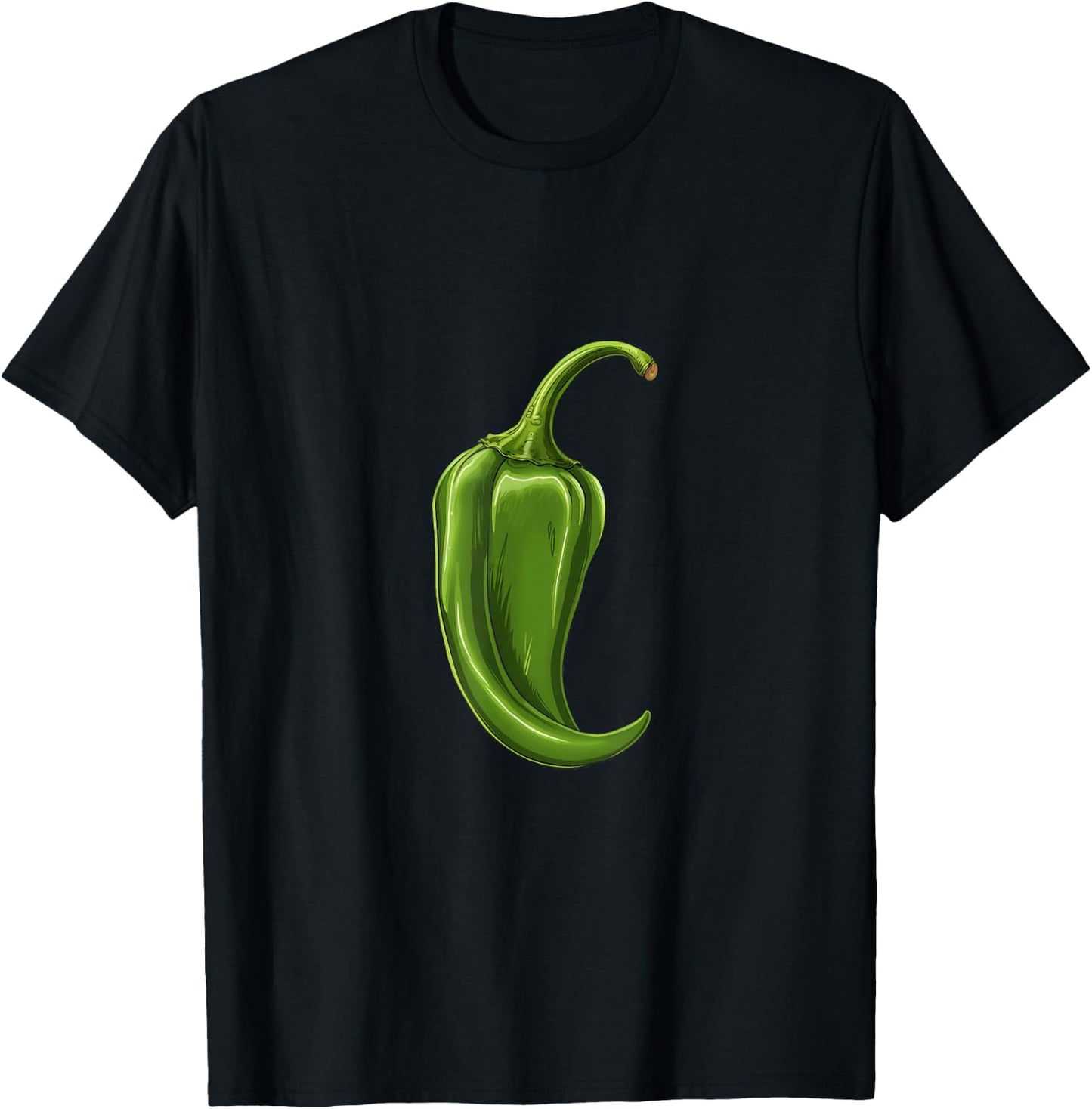 Green Chili Hot Chili Spicy Food Pepper T-Shirt - T-Shirt | Black