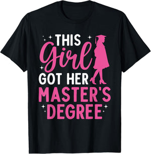 Masters Degree Art Girls Masters Degree Graduation T-Shirt - T-Shirt | Black