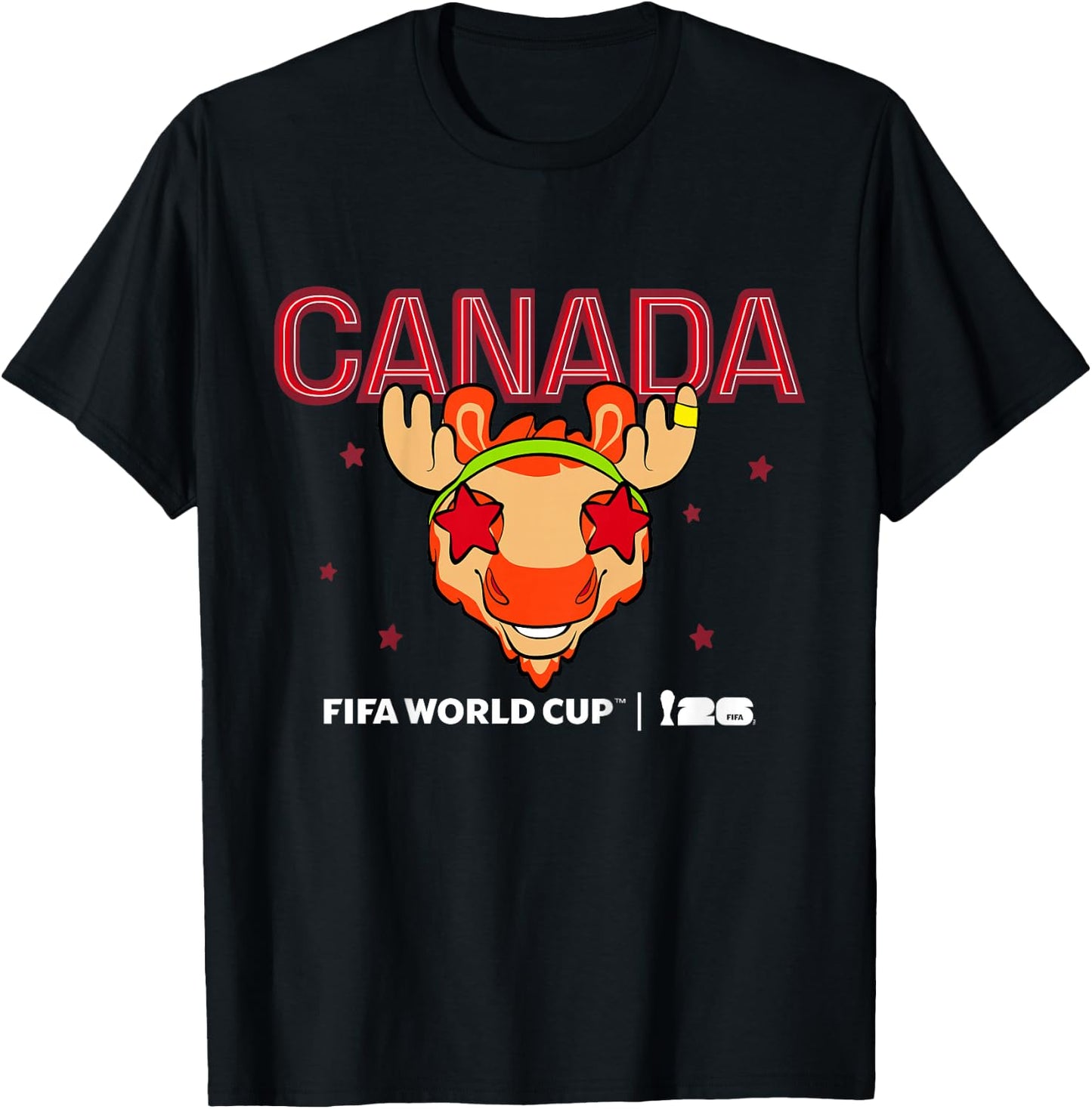 Enfant FIFA World CUP26 Canada Mascotte Stars T-Shirt - T-Shirt | Black