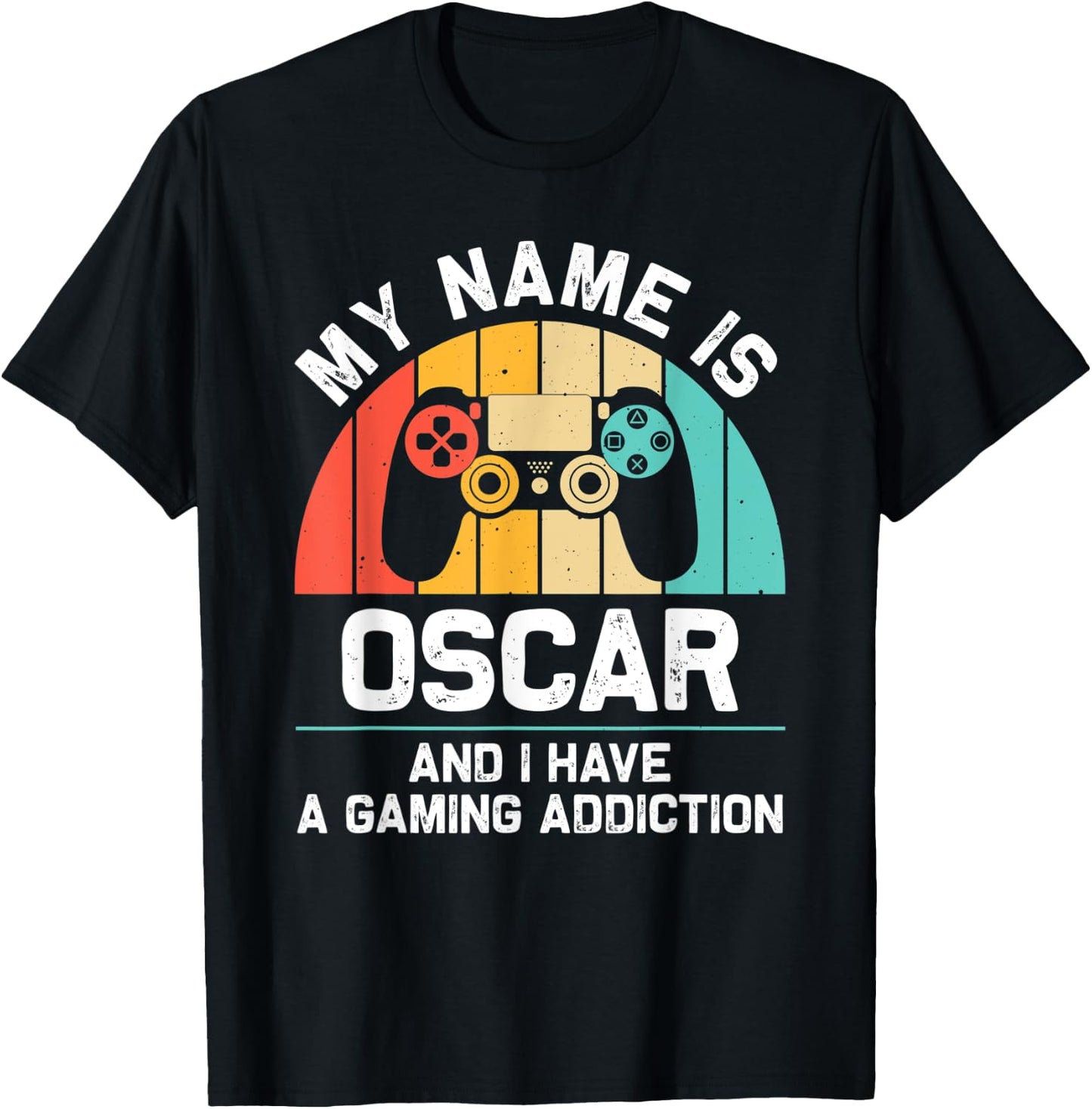 OSCAR Gift Name Personalized Funny Gaming Geek Birthday T-Shirt - T-Shirt | Black