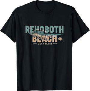 Retro Rehoboth Beach Delaware Design T-Shirt - T-Shirt | Black
