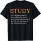 Study Definition Funny Gift College Student T-Shirt - T-Shirt | Black