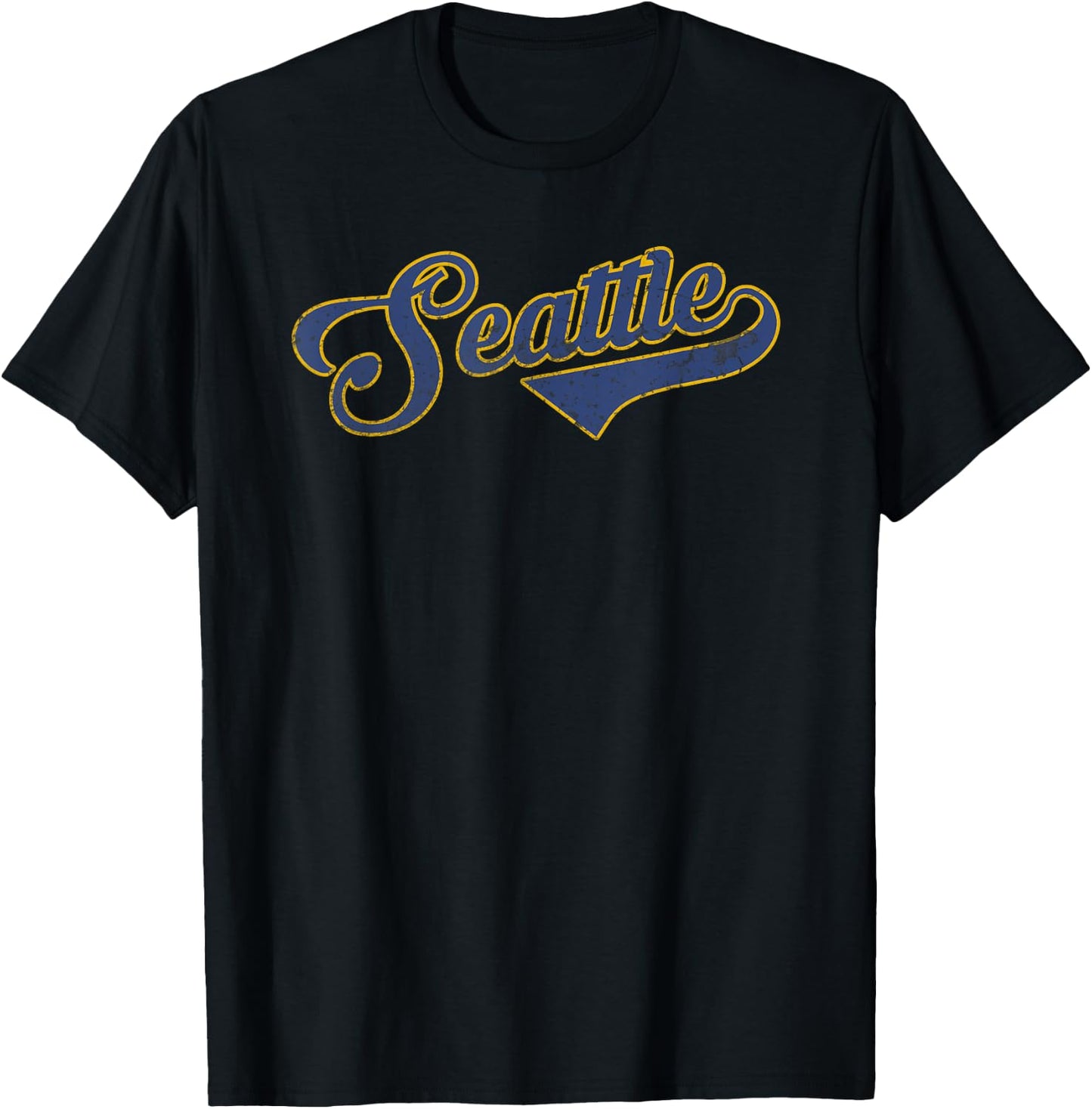 Seattle baseball retro vintage city T-Shirt - T-Shirt | Black
