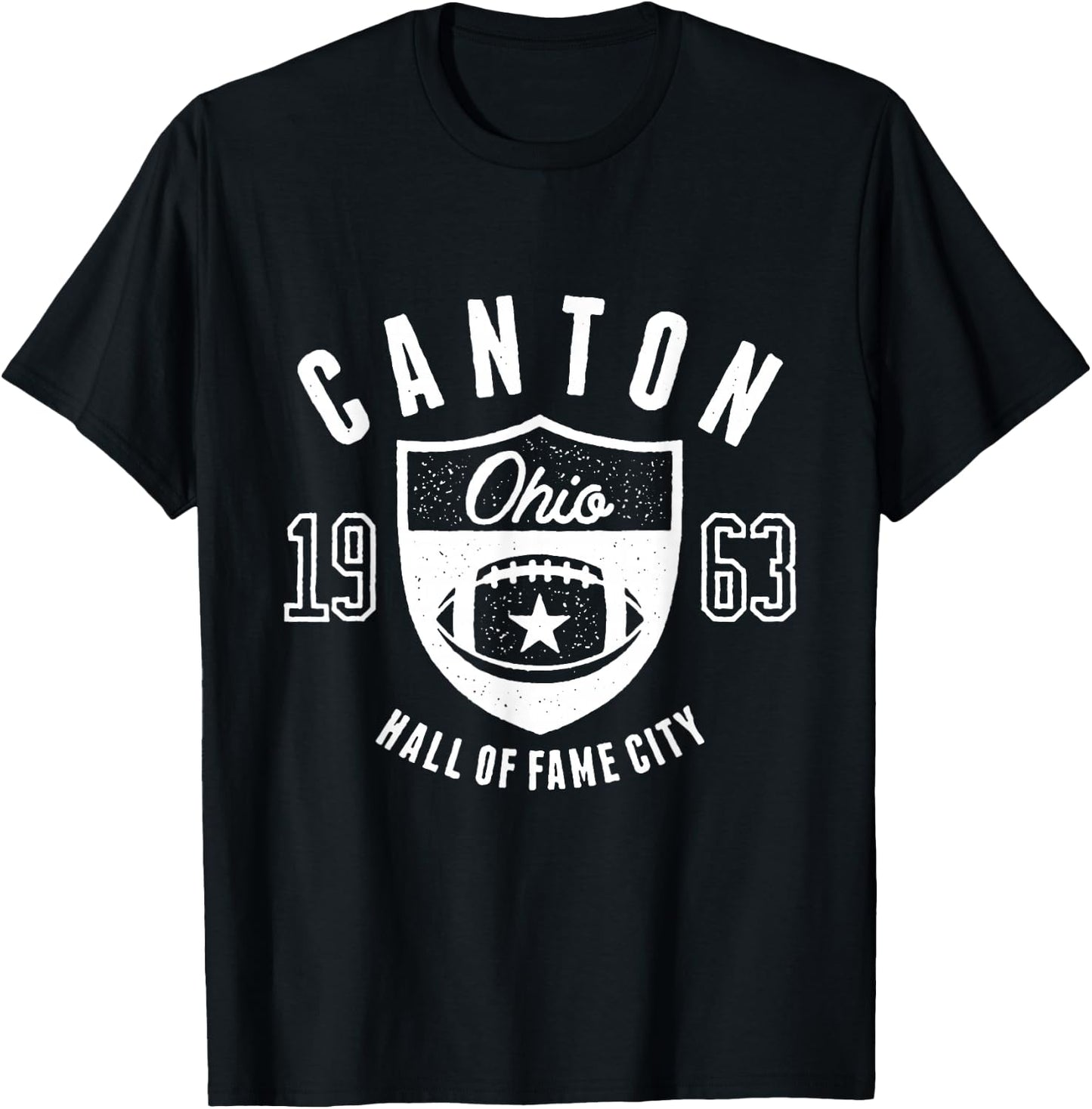 Canton Ohio City 1963 Vintage Athletic Style T-Shirt - T-Shirt | Black