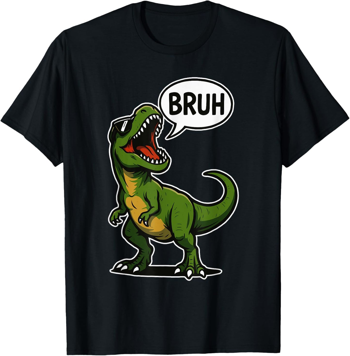 Cool Bruh Dinosaur T-Rex Men Women Kids Teens Funny Dinosaur T-Shirt - T-Shirt | Black