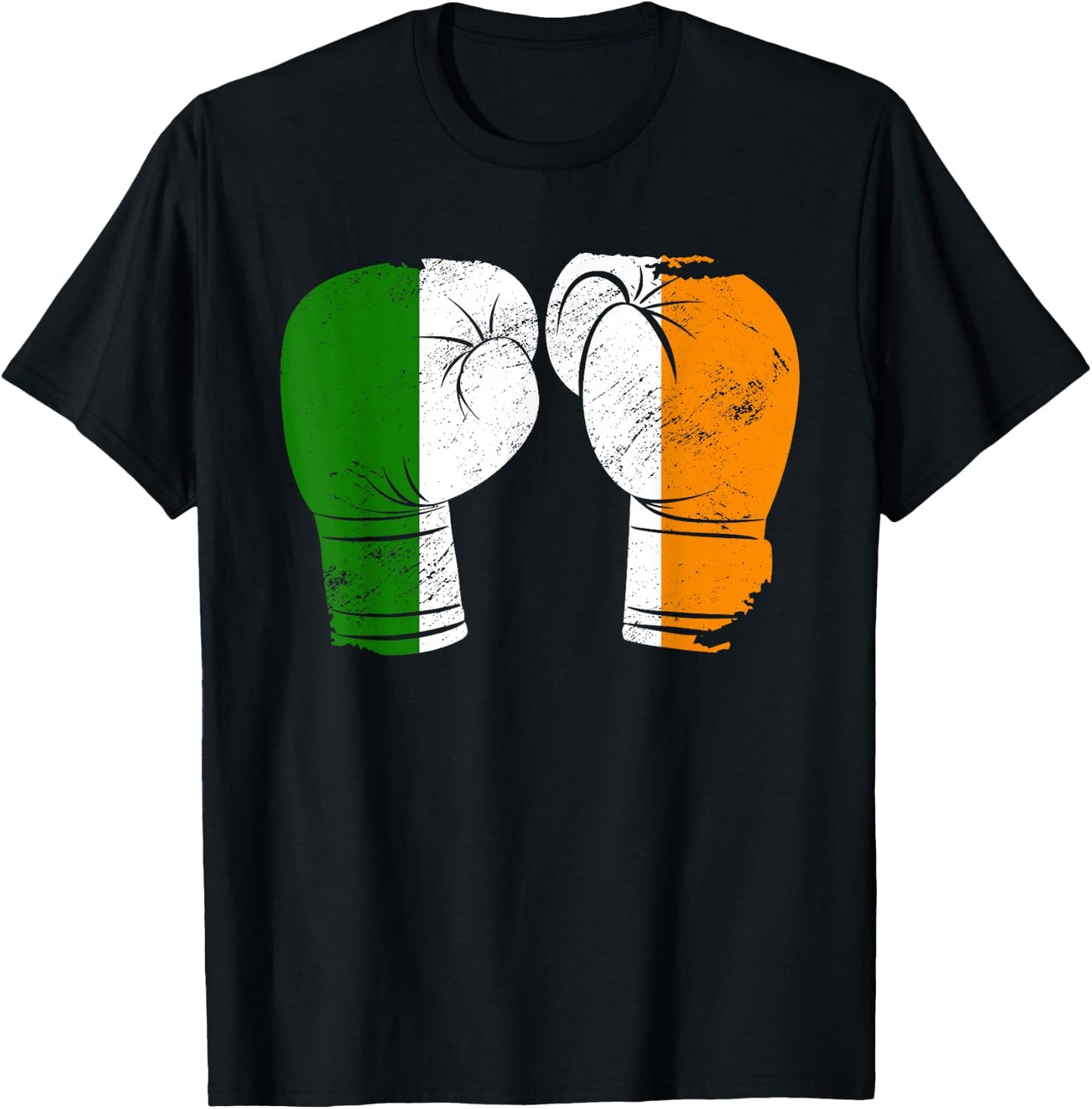 Cool Ireland Flag Vintage Irish Flag Boxing Gloves Boxer T-Shirt - T-Shirt | Black