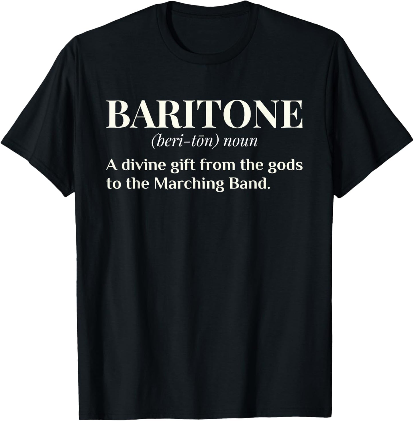 Baritone Definition Funny Marching Band Camp Gift T-Shirt - T-Shirt | Black