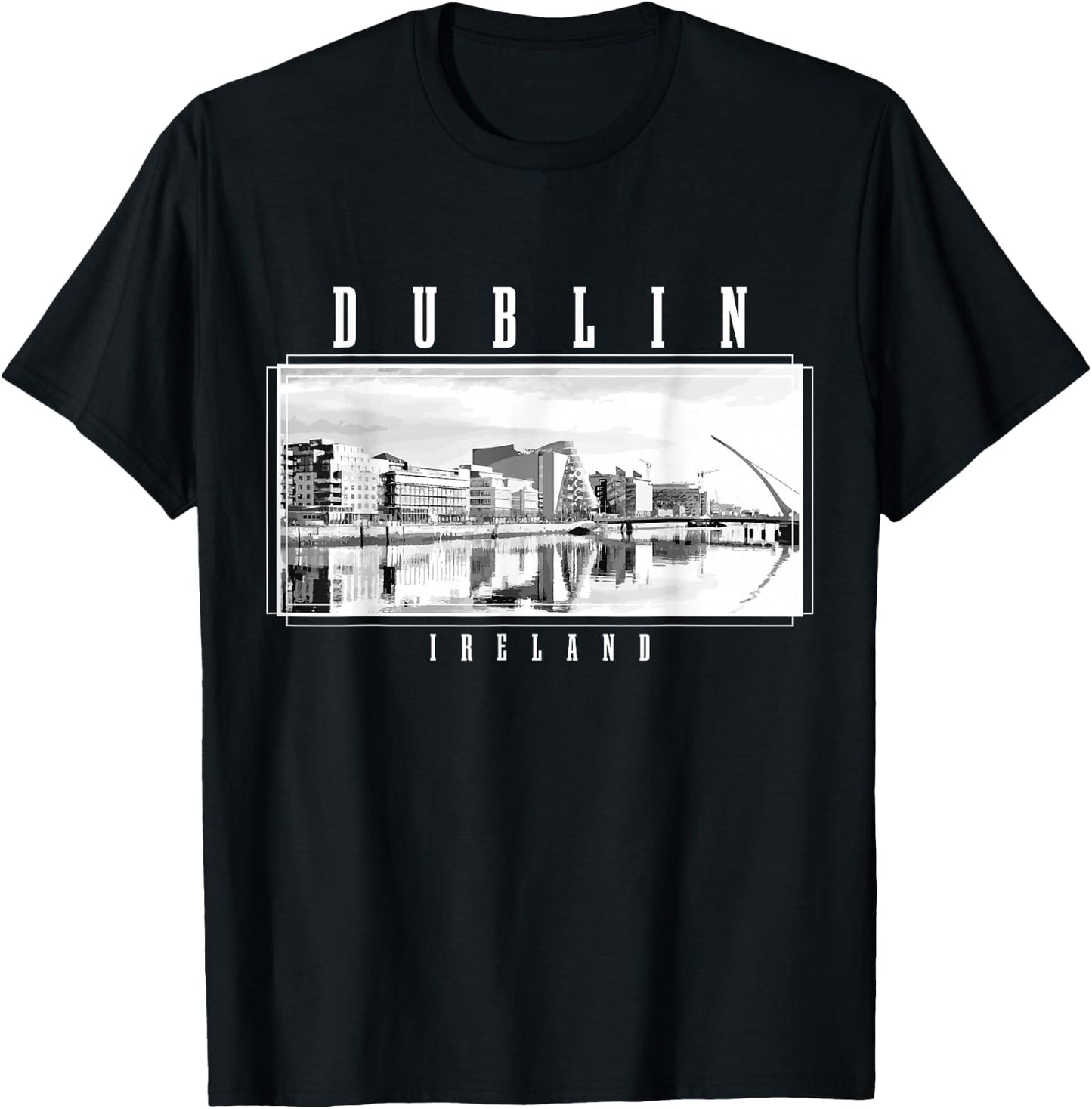 Dublin Ireland Vintage Souvenir Skyline UK Dublin T-Shirt - T-Shirt | Black