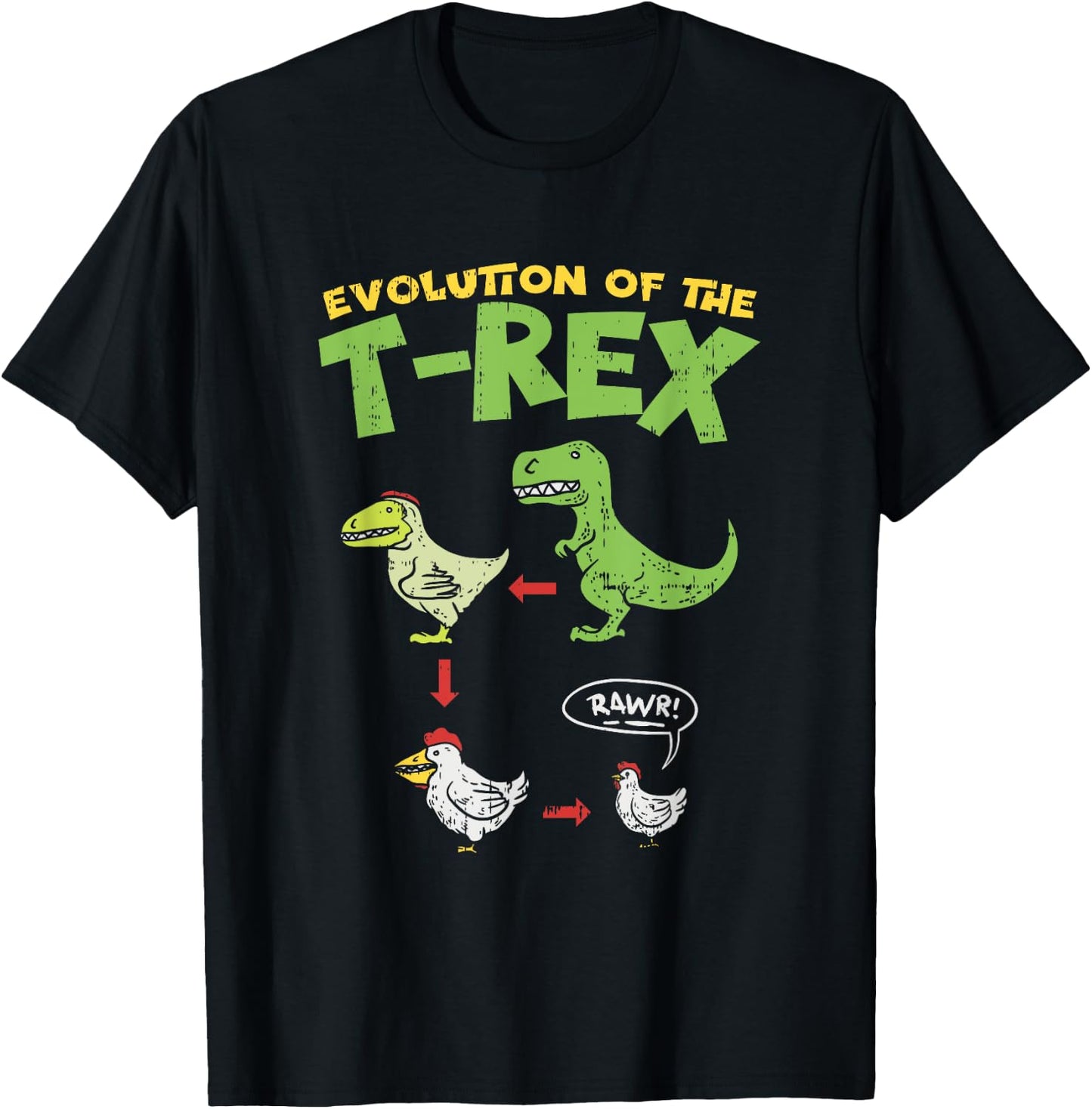 Funny Chick T-Rex Dino Chicken Farmer Gift T-Shirt - T-Shirt | Black