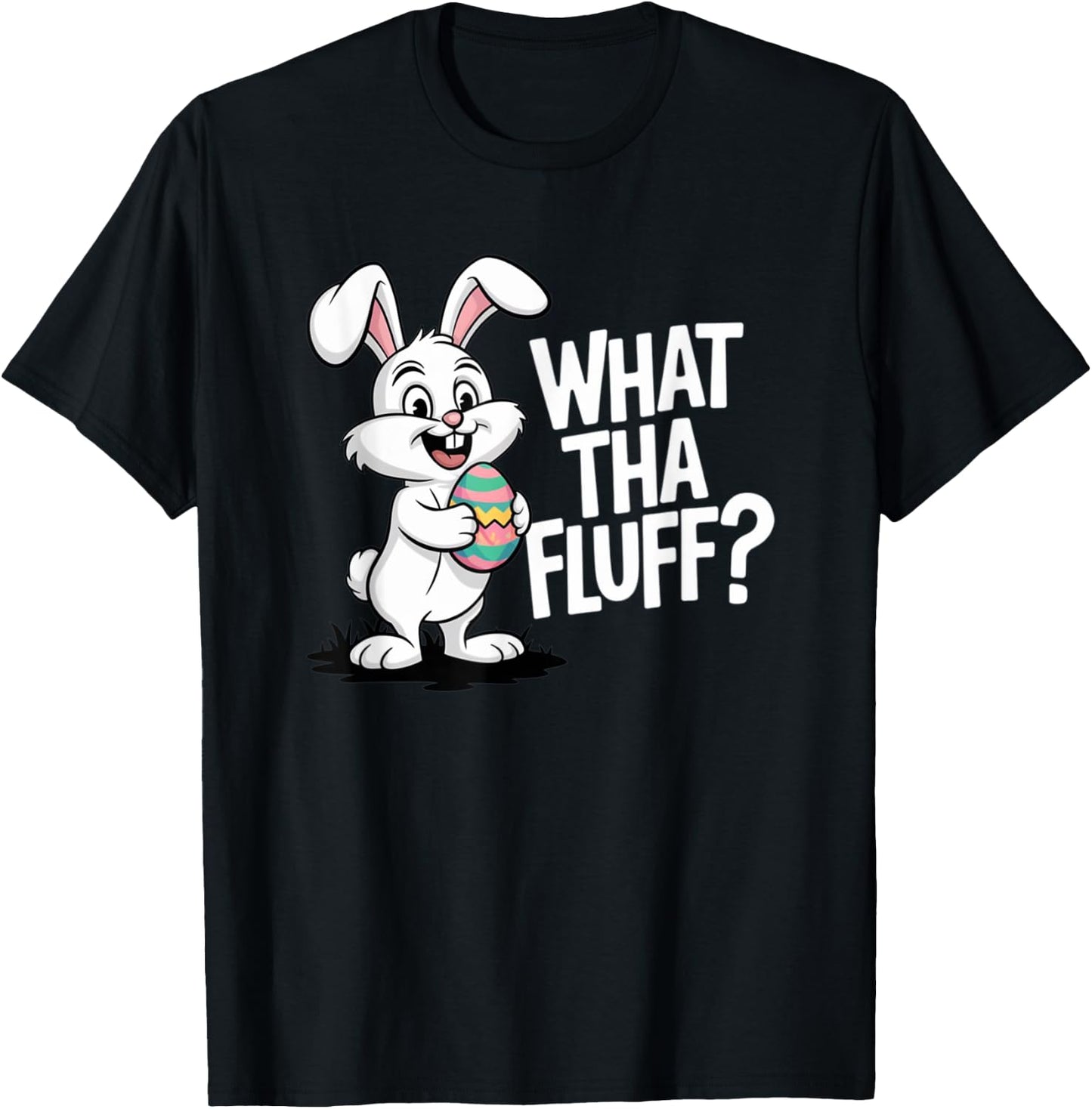 What Tha Fluff Funny Tie Dye Easter Bunny T-Shirt - T-Shirt | Black