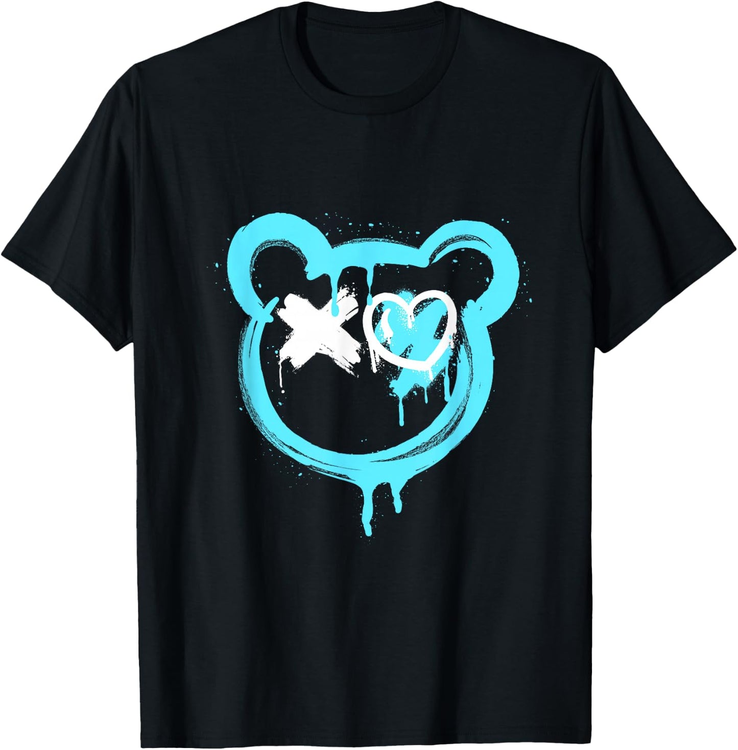 Graffiti Bear Love Punk Spray Paint Art Graffiti Bear T-Shirt - T-Shirt | Black