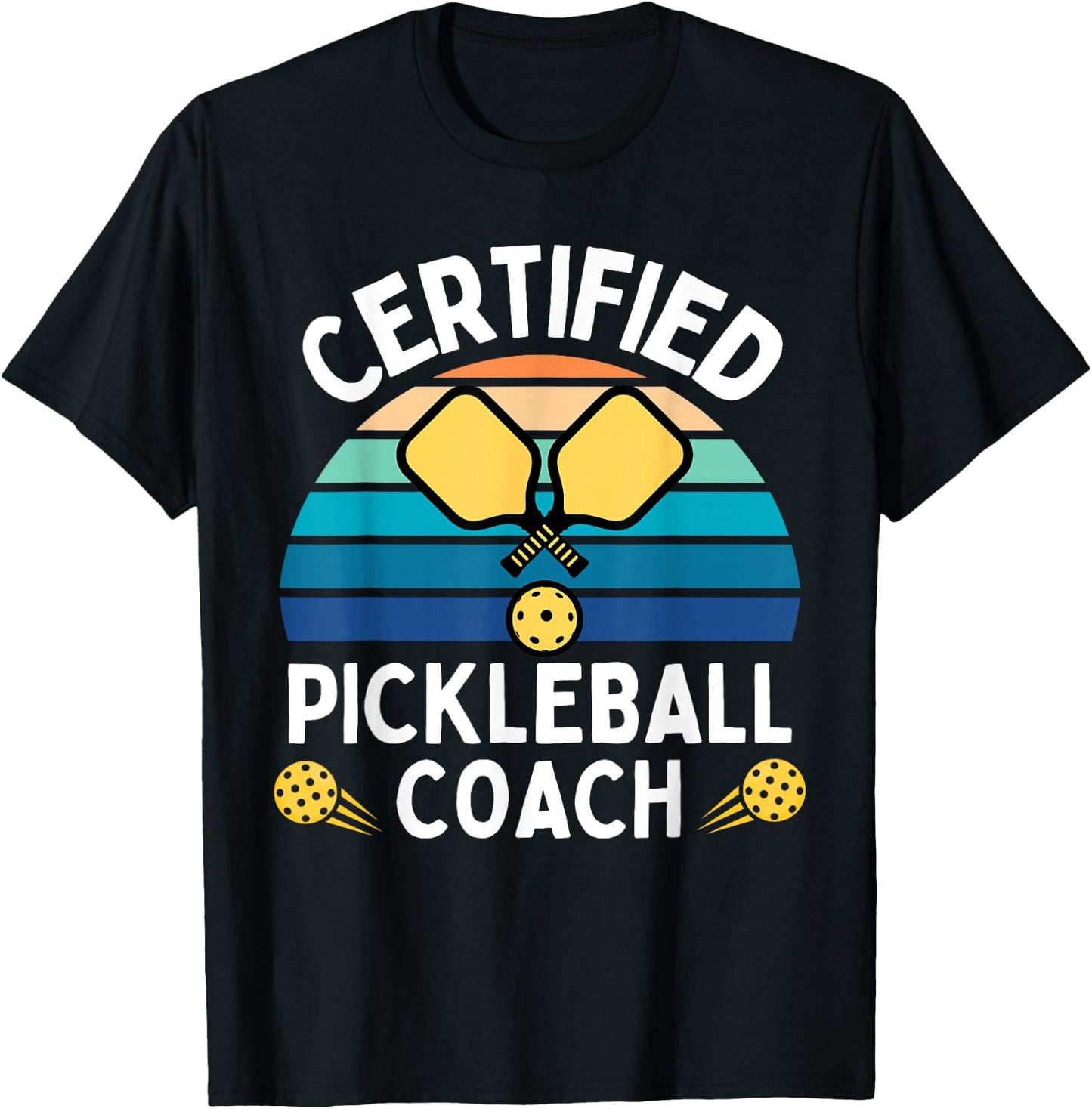 Pickle Ball Coach Gear & Player Funny Pickleball T-Shirt - T-Shirt | Black