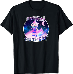 Magical Trans Girl Kawaii Trans Pride Premium , black T-Shirt - T-Shirt | Black