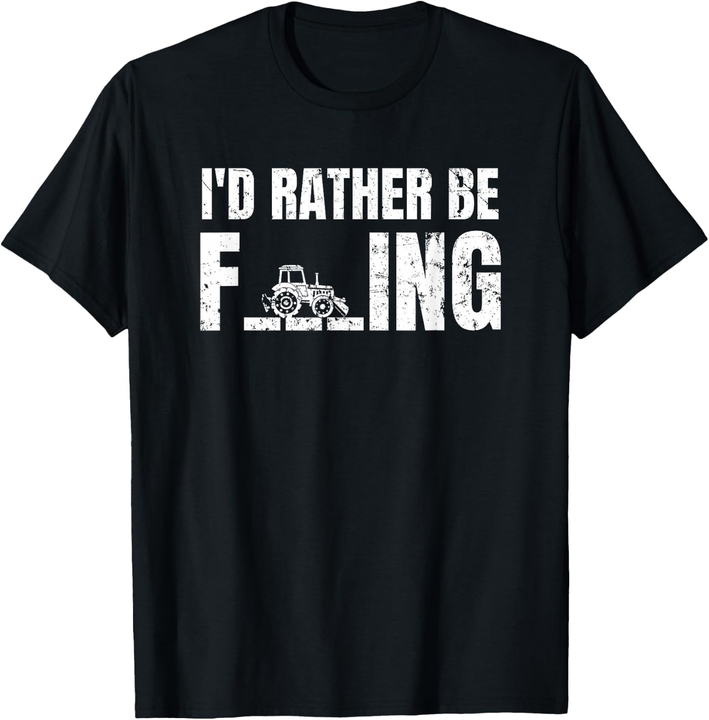 Tractor I'd Rather Be Farming T-Shirt - T-Shirt | Black