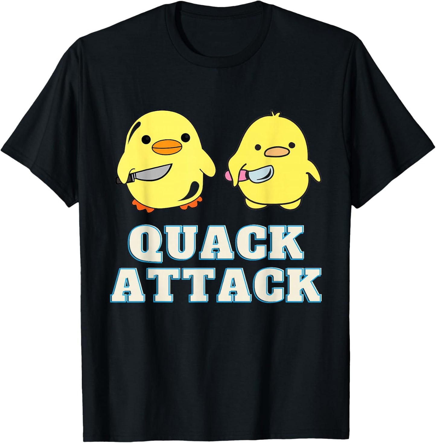 Quack Attack By Angry Green and Yellow Duck T-Shirt - T-Shirt | Black