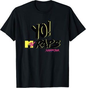 Yo! MTV Raps Summer Tour Neon 90s Hip Hop T-Shirt - T-Shirt | Black
