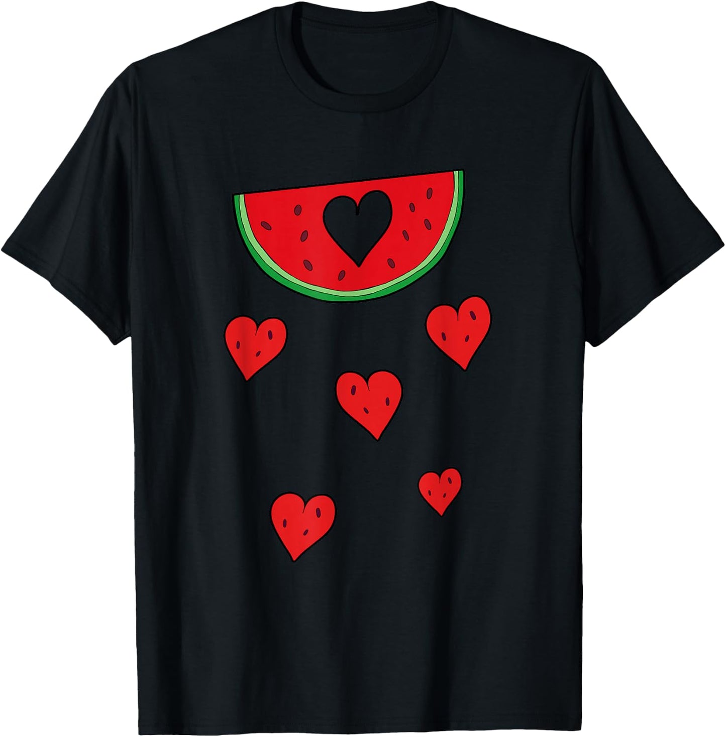Watermelon Melon Summer Funny Costume , black, s T-Shirt - T-Shirt | Black