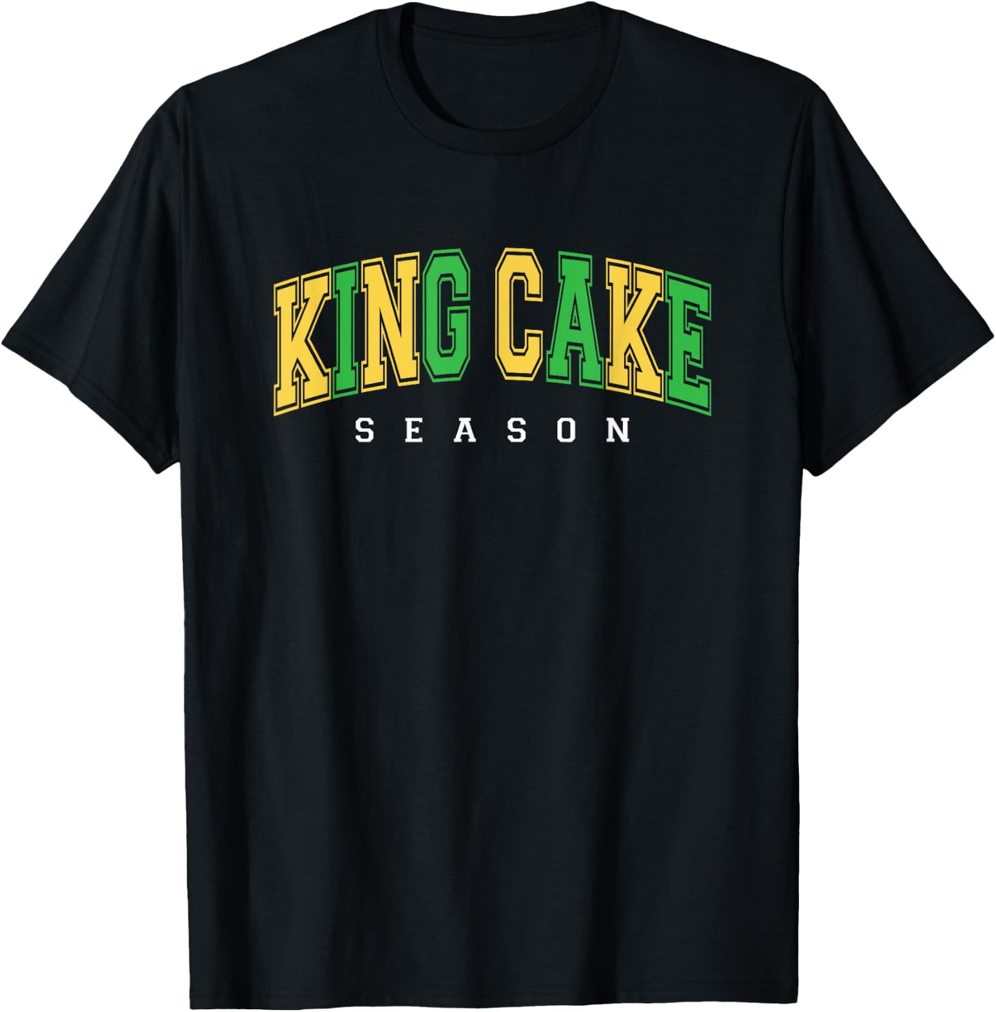 King Cake Season Festive Mardi Gras T-Shirt - T-Shirt | Black