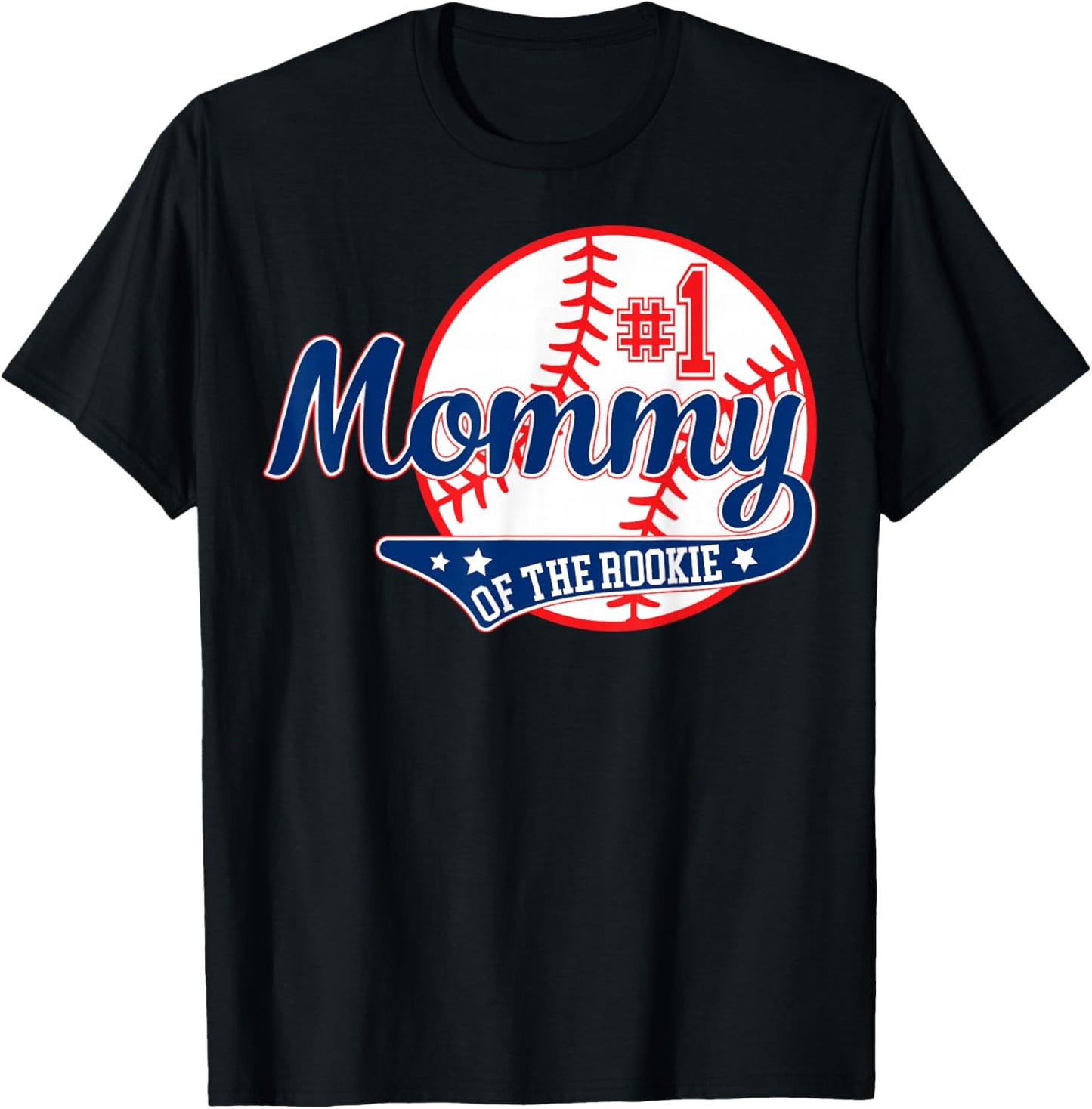 Mommy of Rookie 1st Birthday Baseball Theme Matching Party T-Shirt - T-Shirt | Black