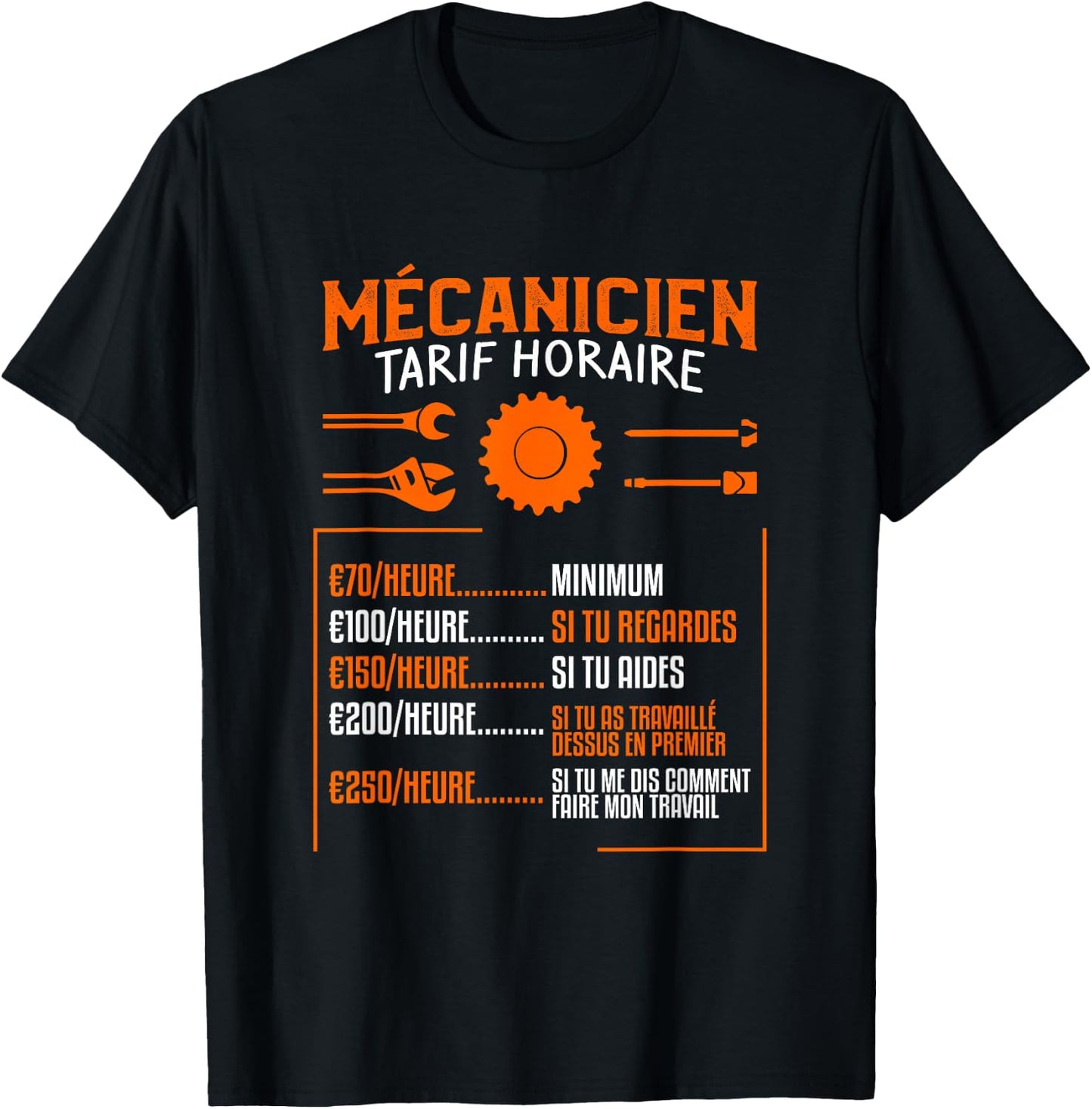 idée cadeau drôle de tarif pour un mécanicien , Black, S T-Shirt - T-Shirt | Black