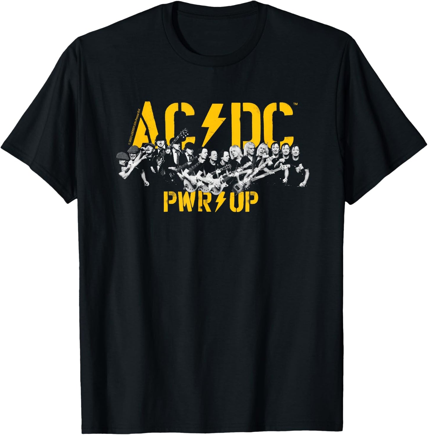 Offizielles AC/DC PWRUP Rock Musik Band Portrait Heavy Metal T-Shirt - T-Shirt | Black