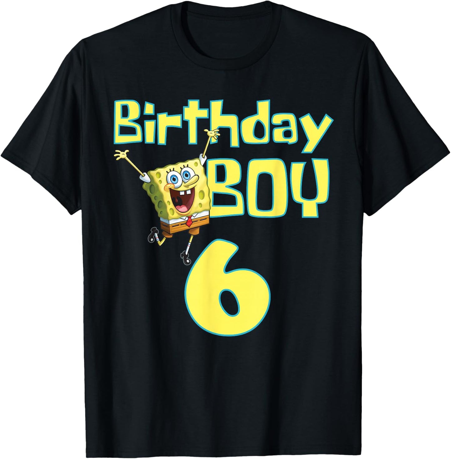 Mademark x SpongeBob SquarePants - SpongeBob SquarePants Birthday Boy 6 T-Shirt - T-Shirt | Black