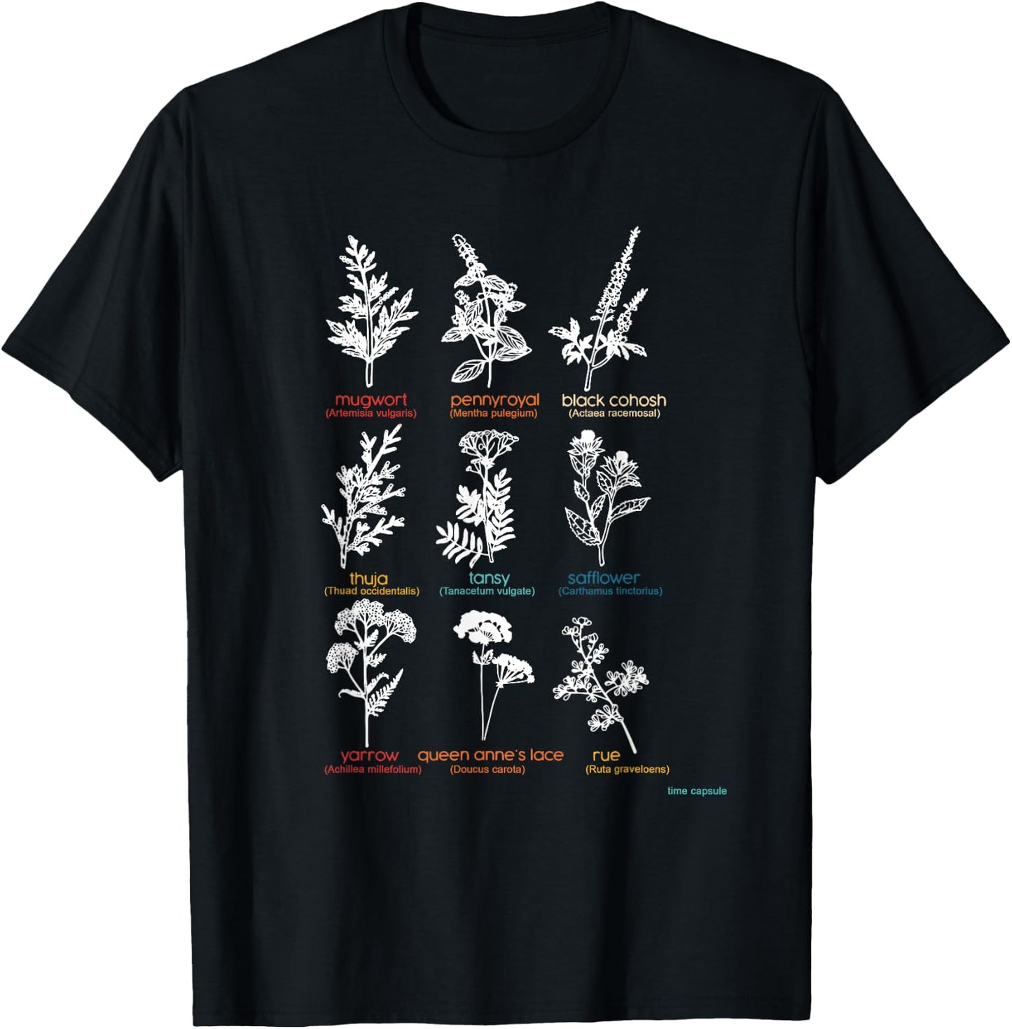 Mugwort Pennyroyal Black Cohosh Herbs Lovers T-Shirt - T-Shirt | Black