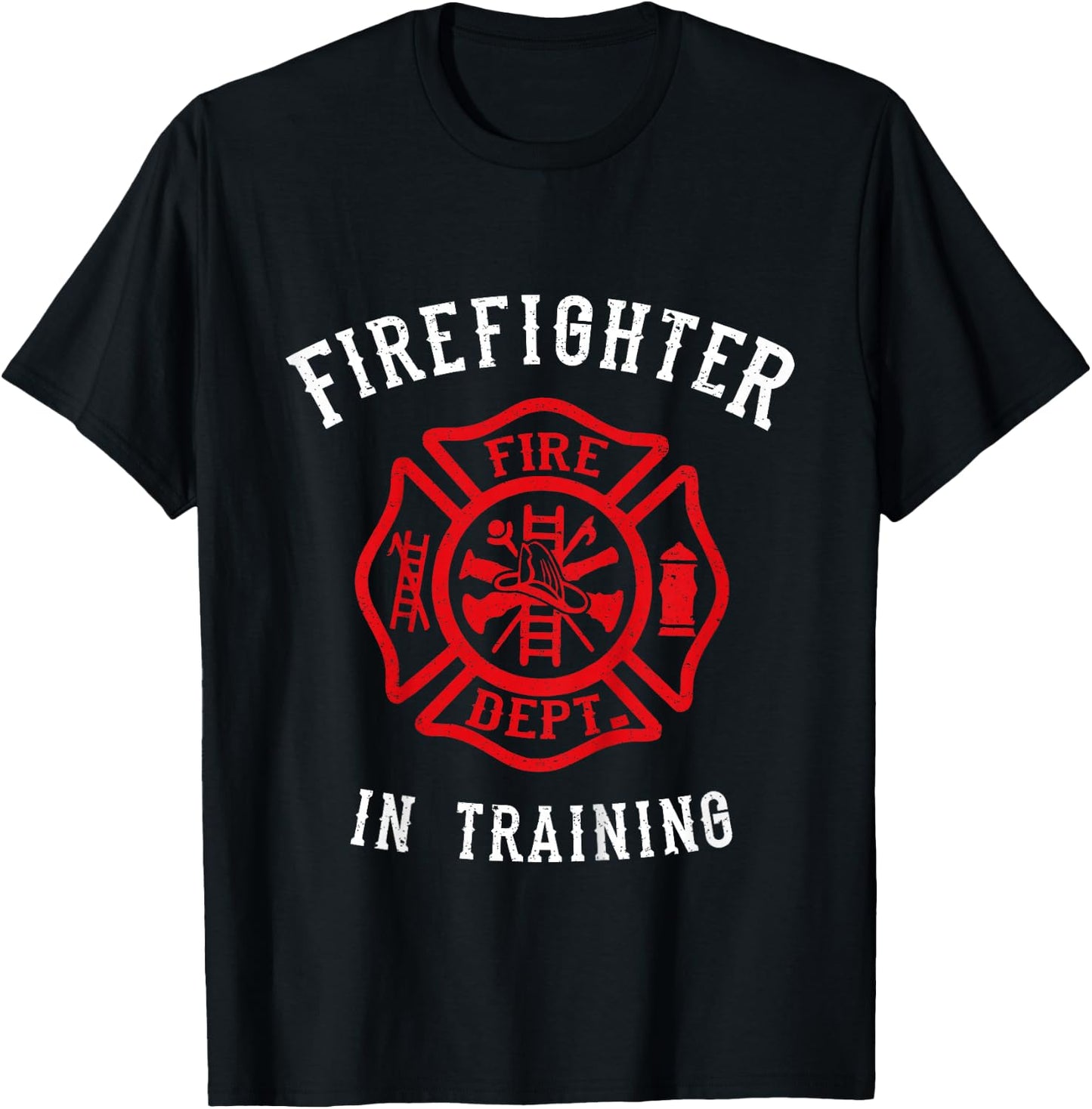 Firefighter for Kids Cute Toddler Fire Fighter T-Shirt - T-Shirt | Black