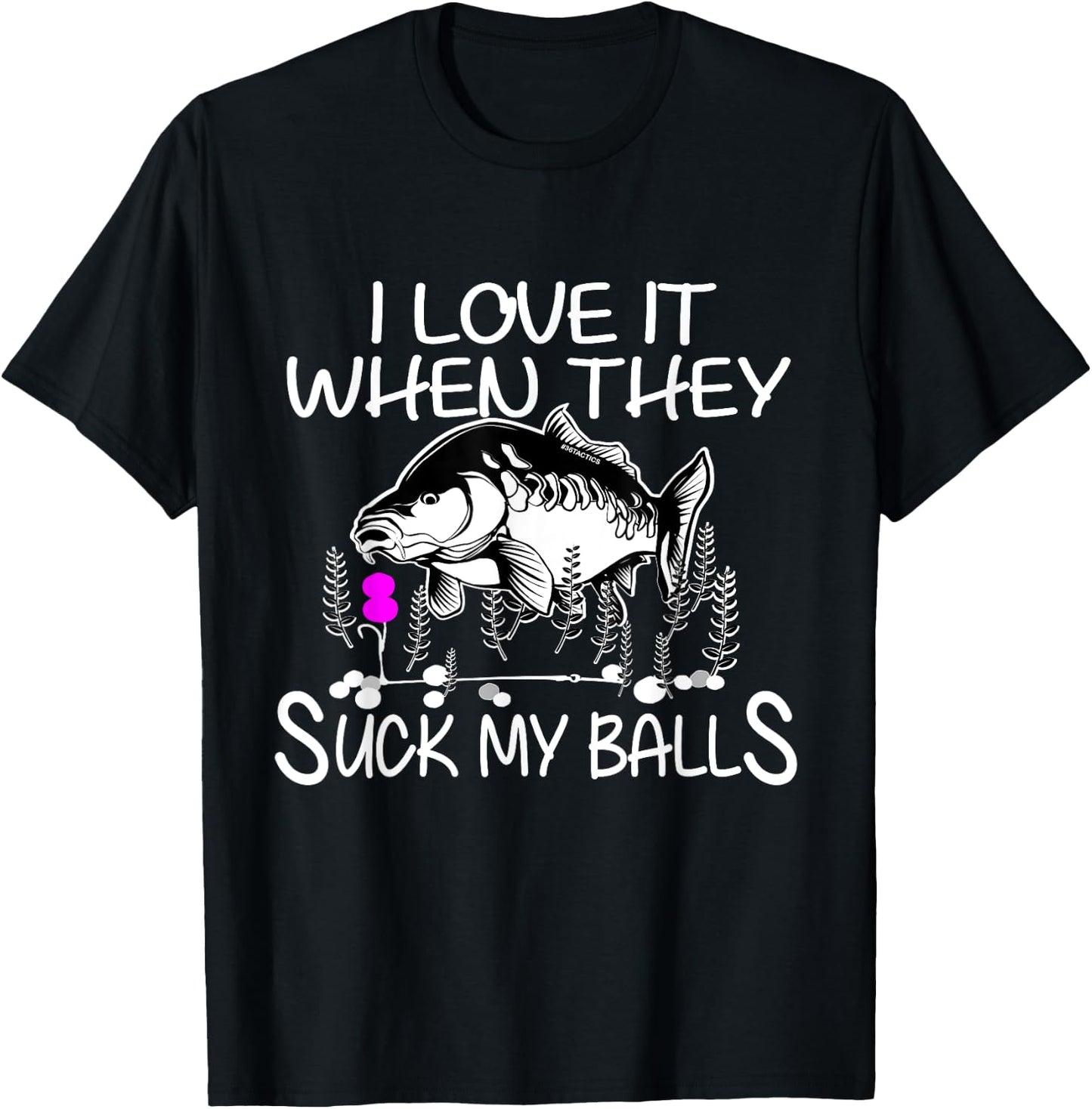 Funny smutty Fisher Carp fishing T-Shirt - T-Shirt | Black