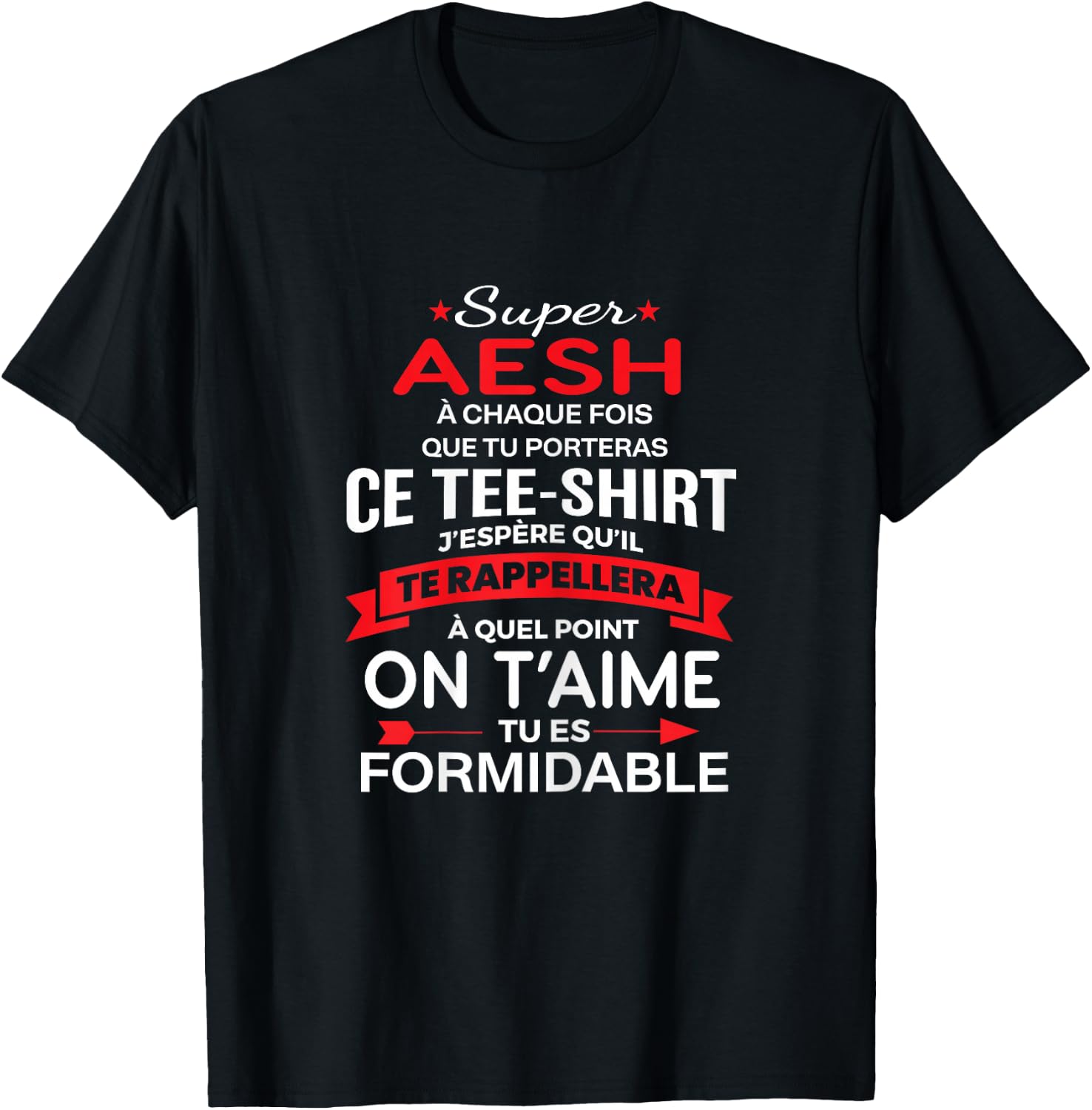 Super AESH on t'aime gift woman AESH , Black T-Shirt - T-Shirt | Black