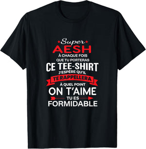 Super AESH on t'aime gift woman AESH , Black T-Shirt - T-Shirt | Black