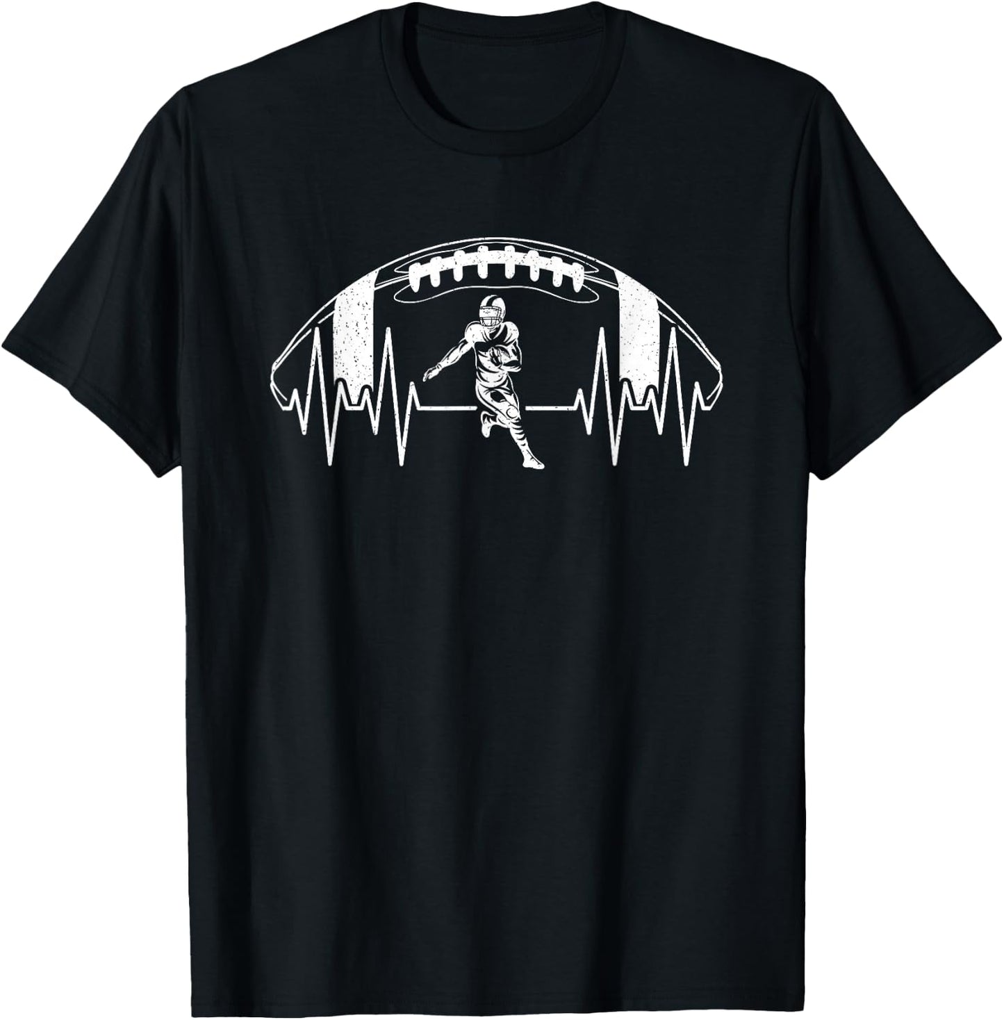 American Football Herzschlag Footballspieler Vintage Herren T-Shirt - T-Shirt | Black