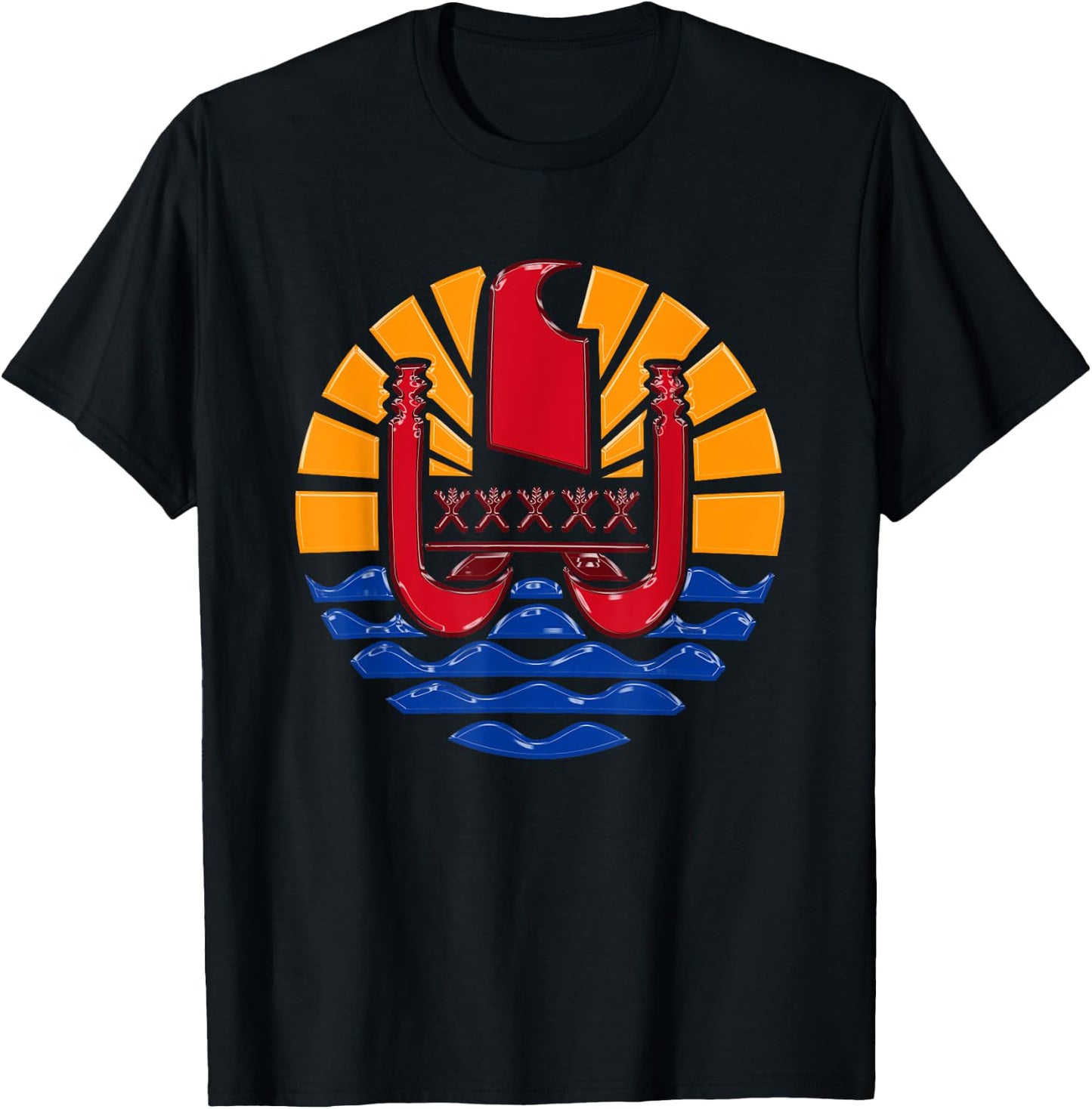 Flag Tahiti Emblem Polynesia Man Woman Child T-Shirt - T-Shirt | Black