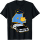 Kids 4th Birthday Police 4 Years Old Officer Car Costume T-Shirt - T-Shirt | Black
