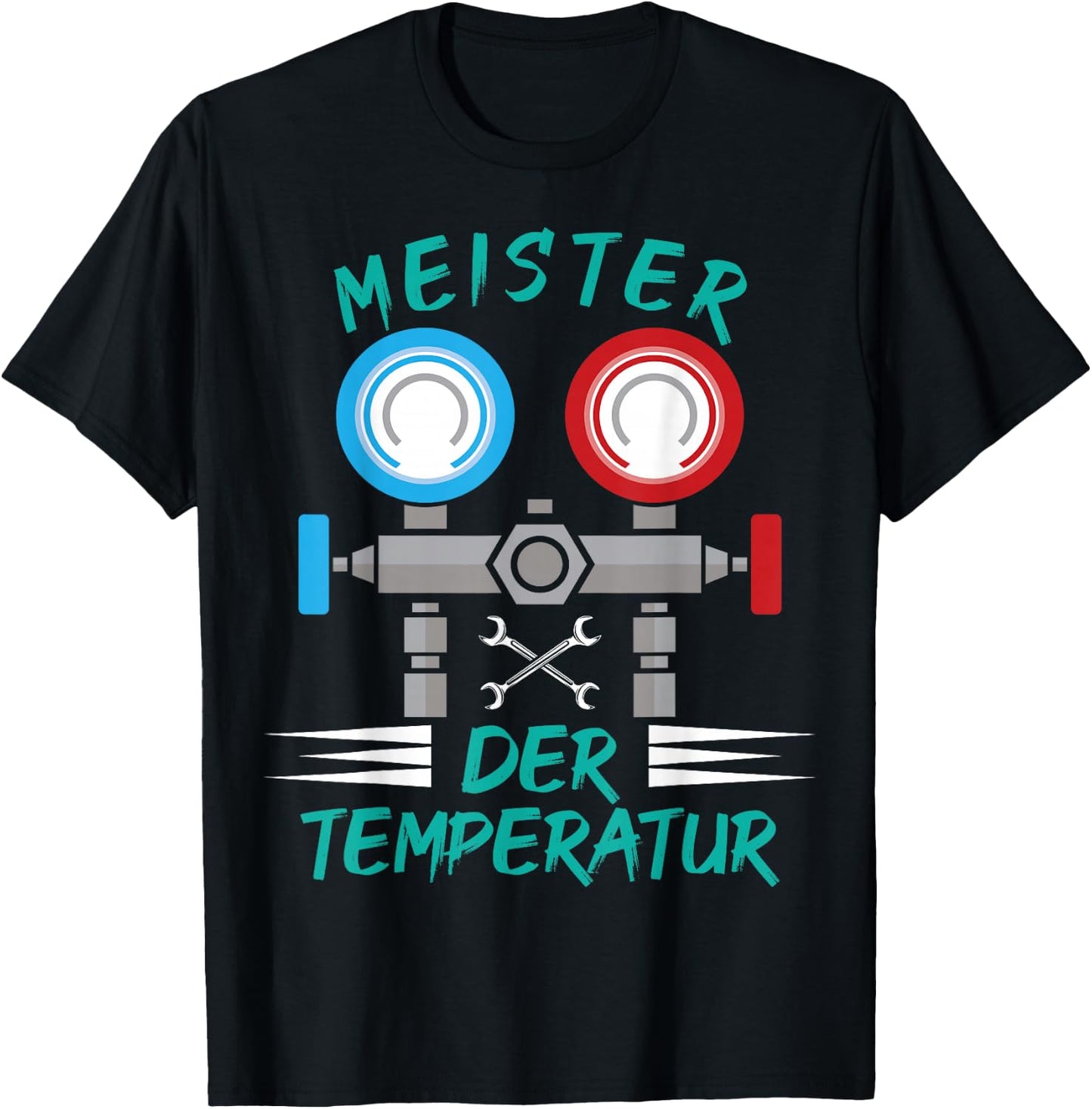 Kältetechniker Klimatechniker Kältetechnikmeister Meister der Temperatur , Herren, Schwarz, S, Kurzarm, , Sommer, Herbst T-Shirt - T-Shirt | Black