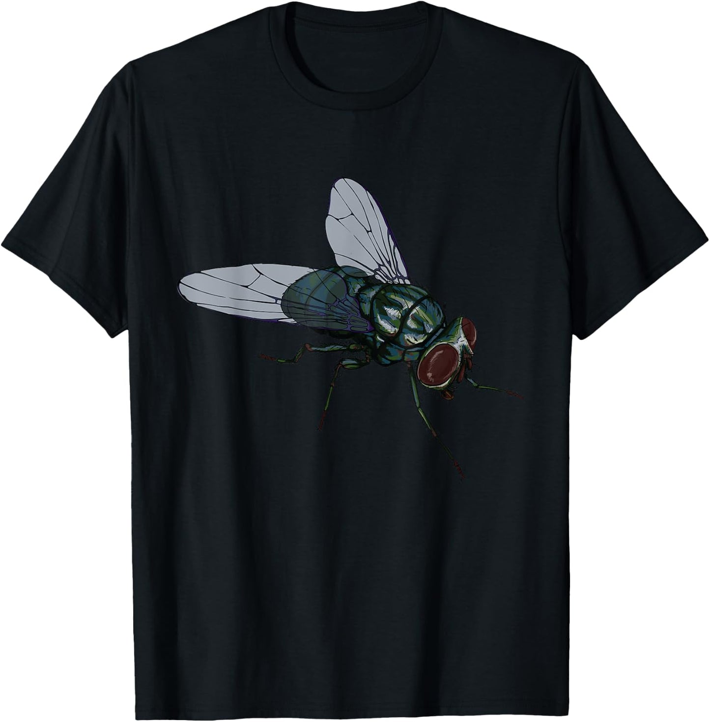 CRUDO Fly Common House Fly Insect -Adults & Kids Black Cotton 60%, Polyester 40% Short Sleeve T-Shirt - T-Shirt | Black