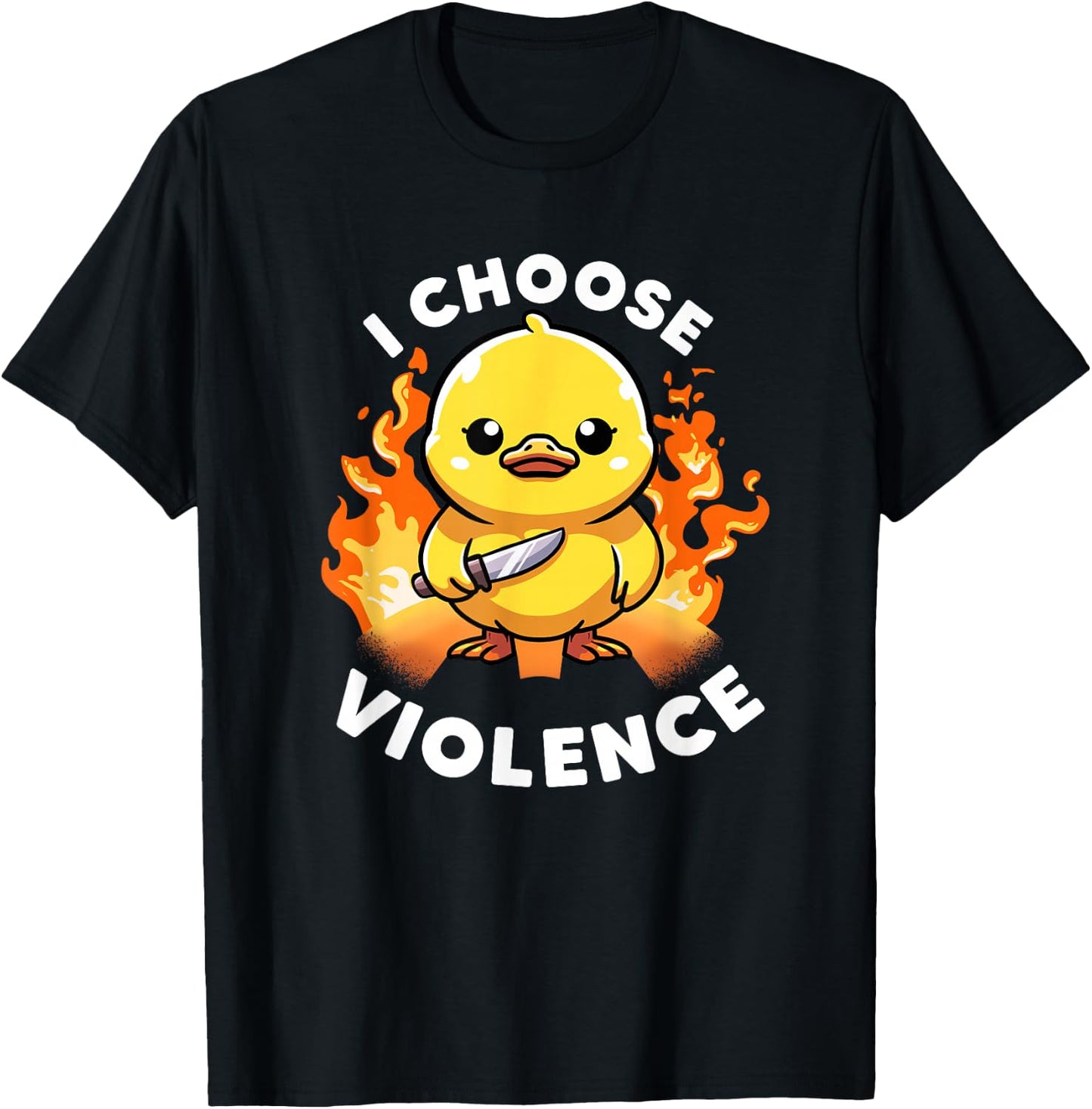 I Choose Violence Today Duck Irony And Sarcasm Funny Duck T-Shirt - T-Shirt | Black