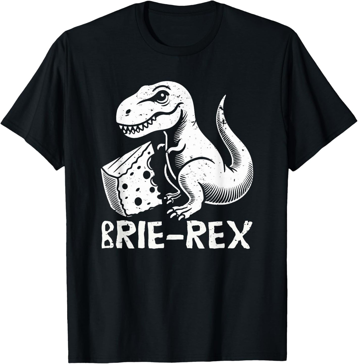 Brie-rex funny dinosaur with brie cheese tyrannosaurus rex T-Shirt - T-Shirt | Black