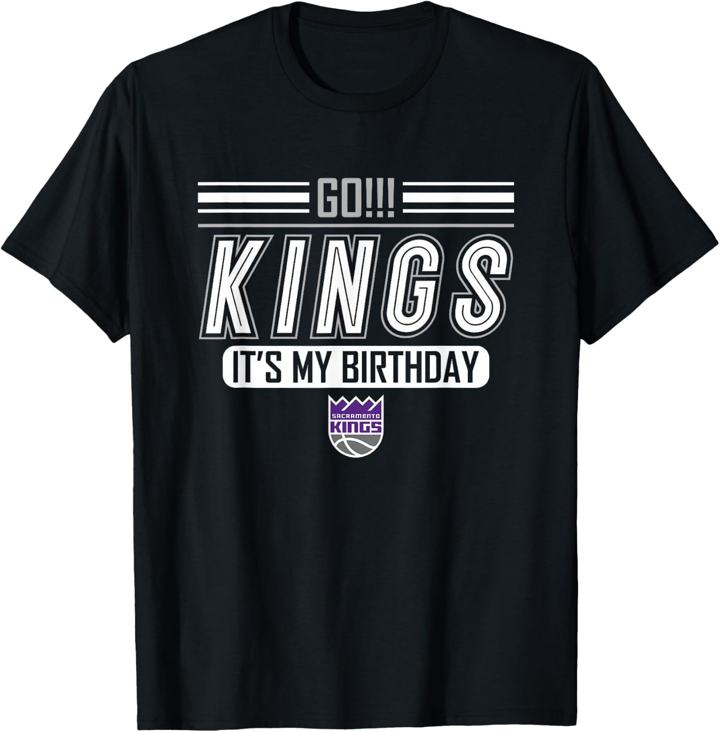 NBA Birthday Go Sacramento Kings My Birthday Logo T-Shirt - T-Shirt | Black