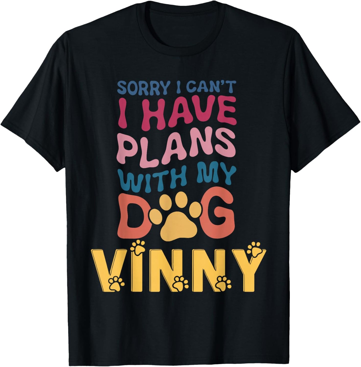 Dog Name Vinny Personalised Gift Busy With My Dog Vinny Women Kids T-Shirt - T-Shirt | Black