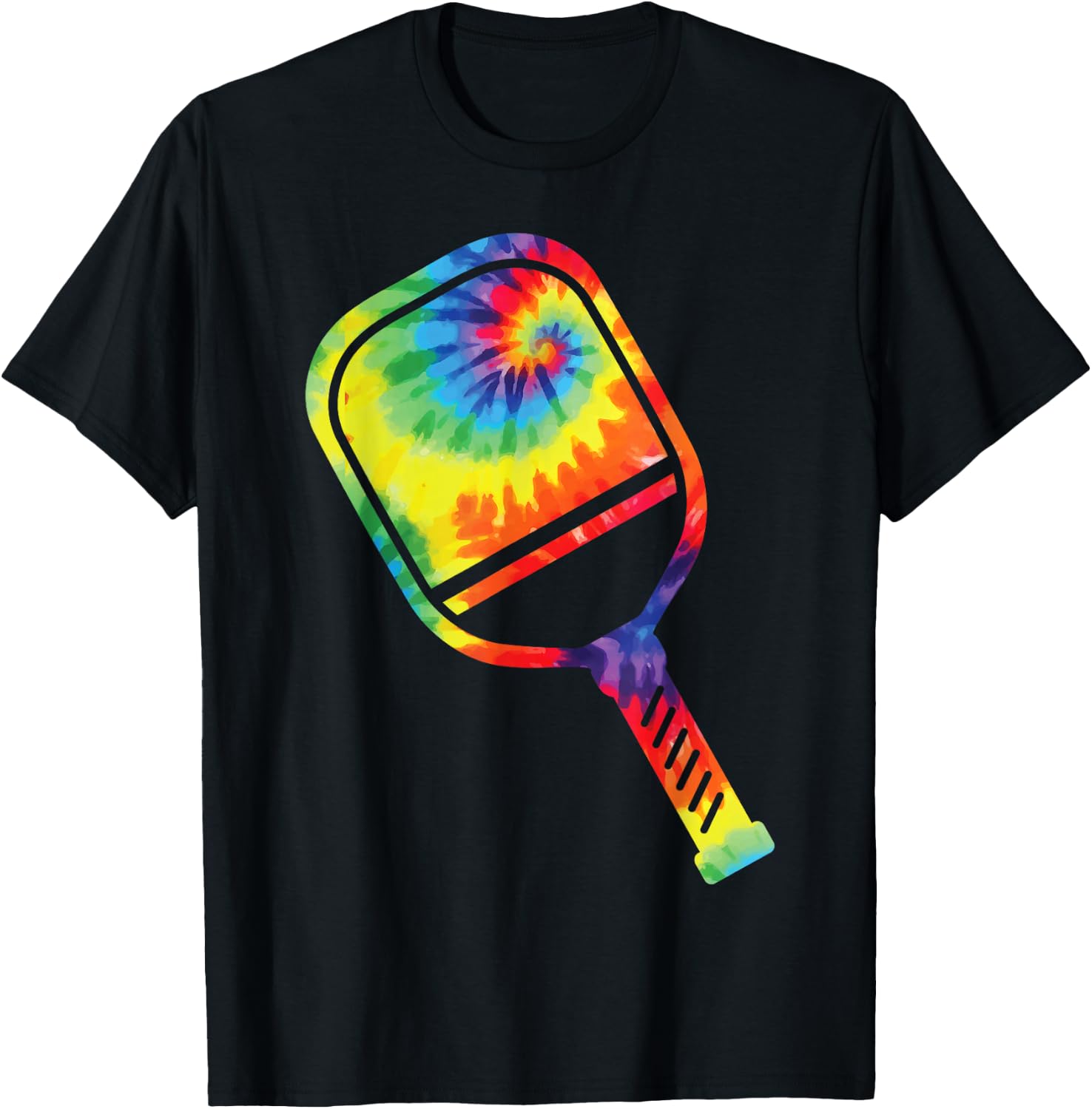 Pickleball Paddle Tie Dye Retro 80s 90s T-Shirt - T-Shirt | Black