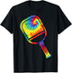 Pickleball Paddle Tie Dye Retro 80s 90s T-Shirt - T-Shirt | Black