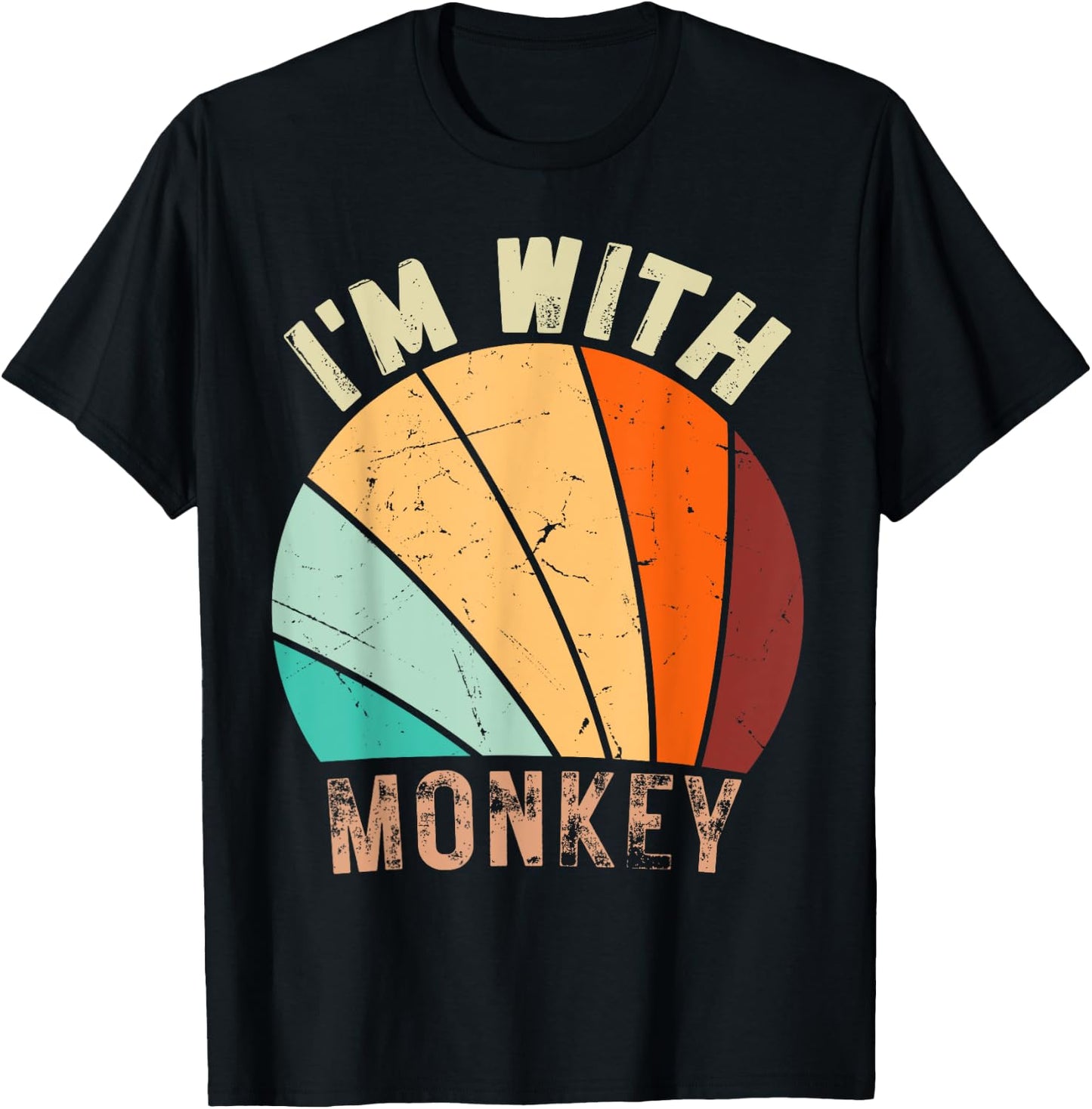 I'm with Monkey Funny Design Im with Monkey T-Shirt - T-Shirt | Black
