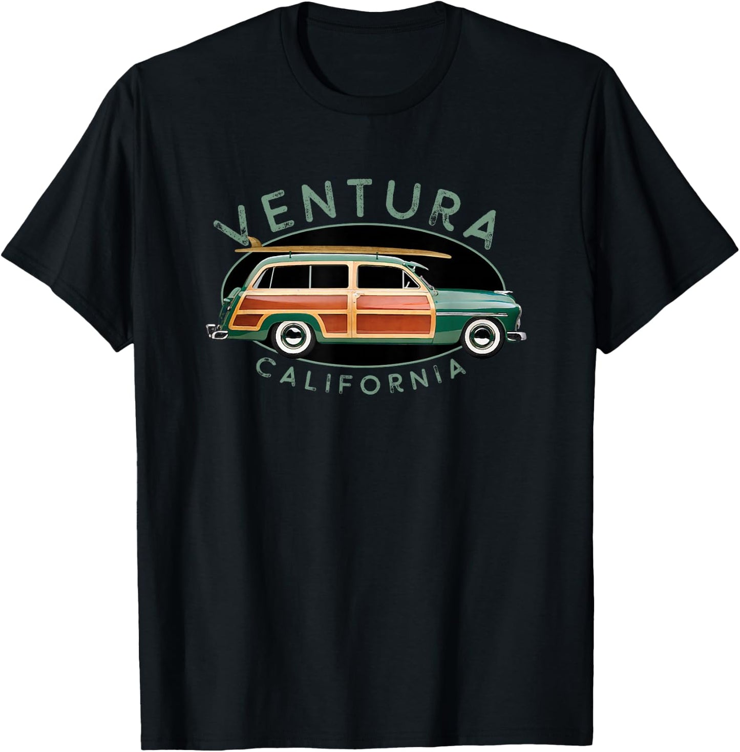 Ventura California Vintage Surfing T-Shirt - T-Shirt | Black