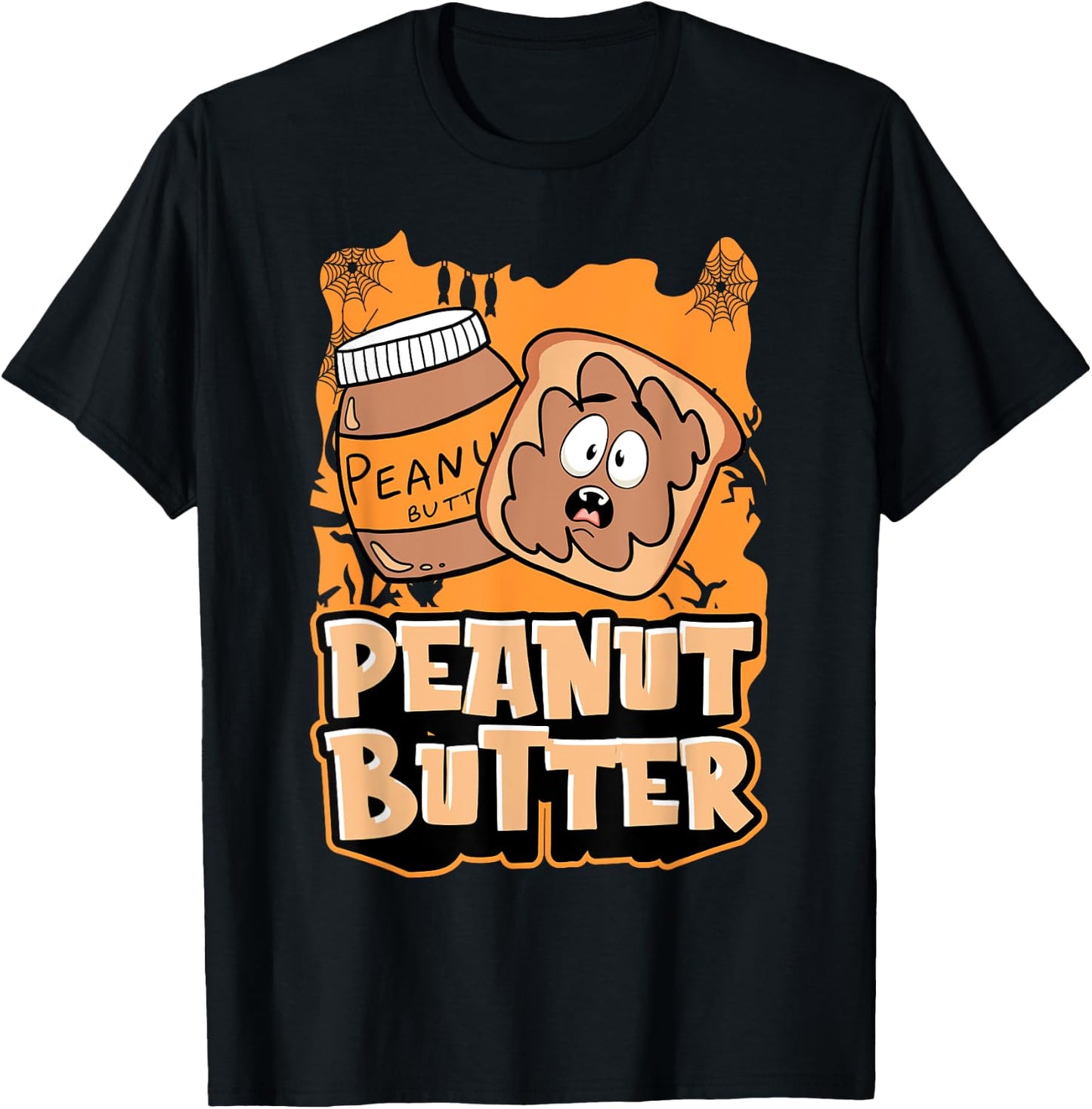 Peanut Butter Jelly Matching Halloween Spooky Spider Webs T-Shirt - T-Shirt | Black