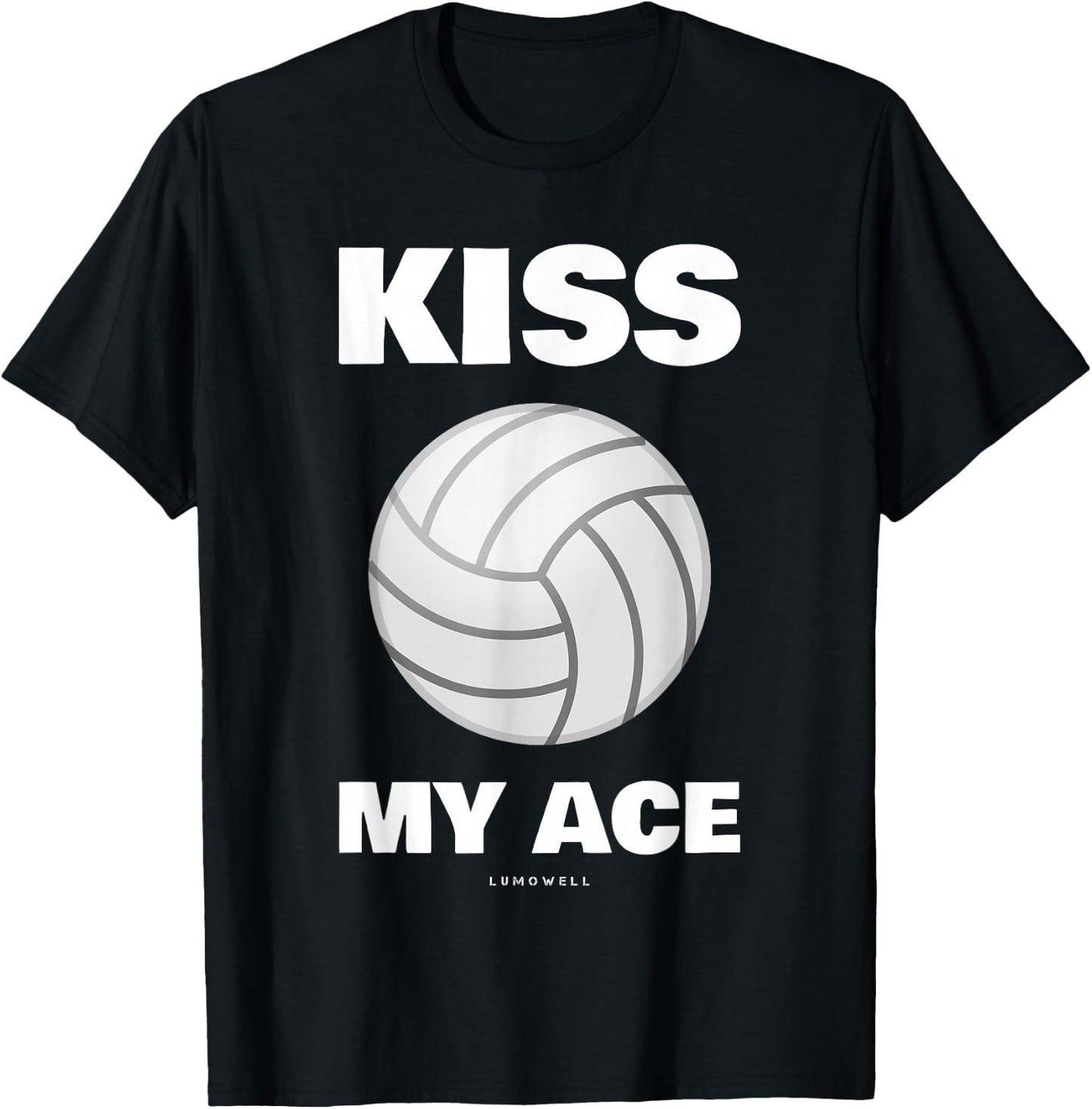 Funny Volleyball Shirts. Kiss My Ace Shirt With Sayings T-Shirt - T-Shirt | Black